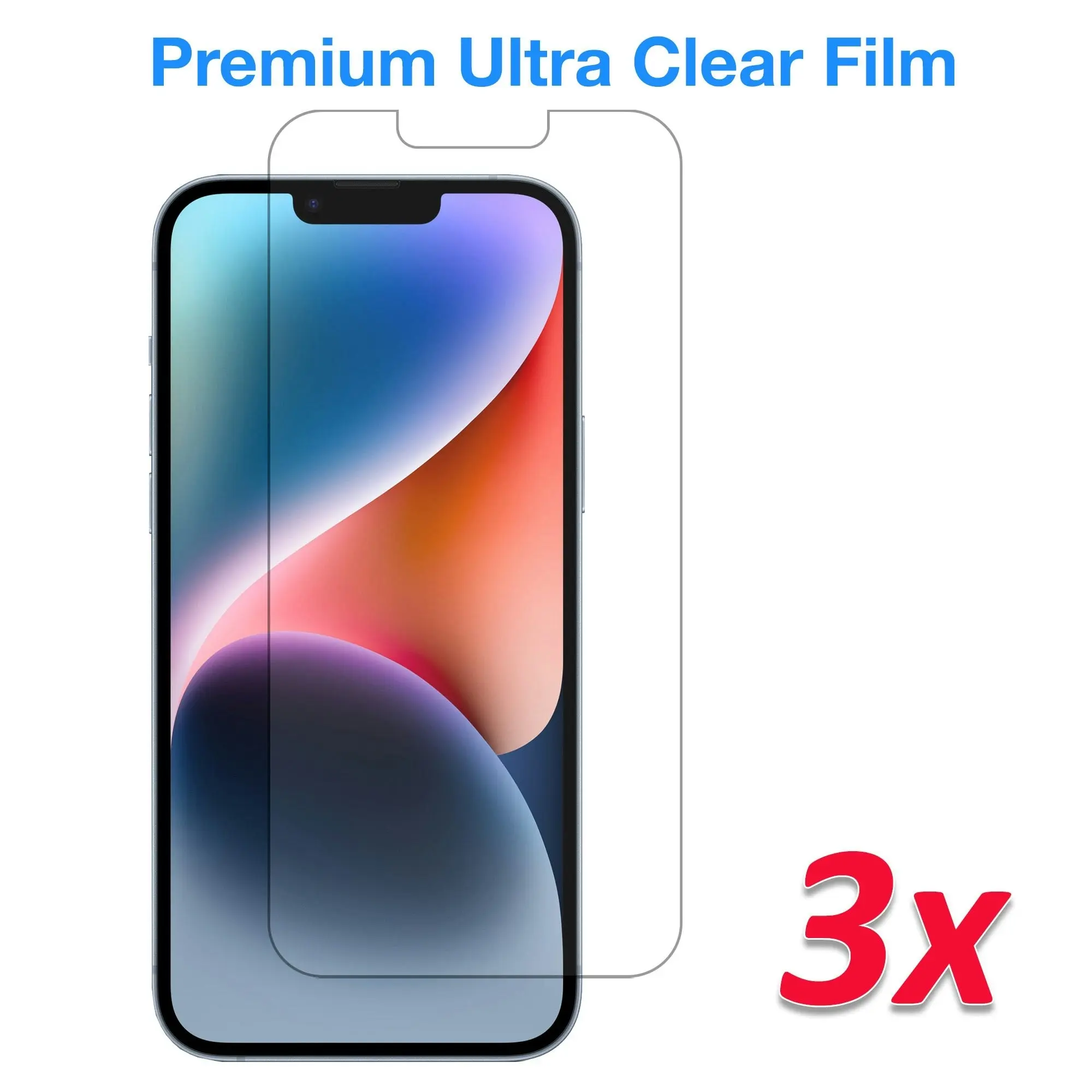 [3 Pack] MEZON Ultra Clear Film for iPhone 14 Plus (6.7") Premium Case Friendly Screen Protector