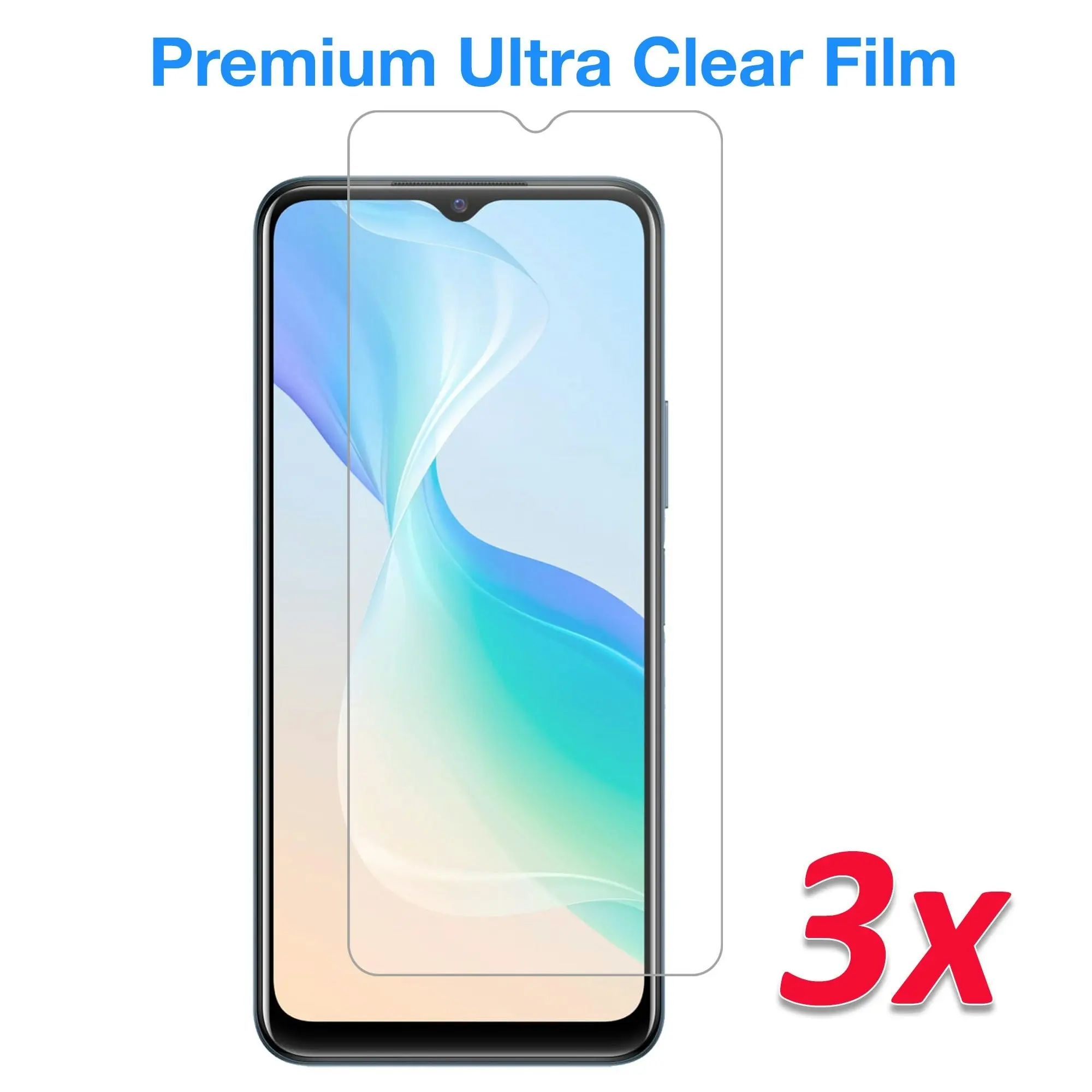 [3 Pack] MEZON Vivo Y21s Ultra Clear Screen Protector Case Friendly Film (Vivo Y21s, Clear)