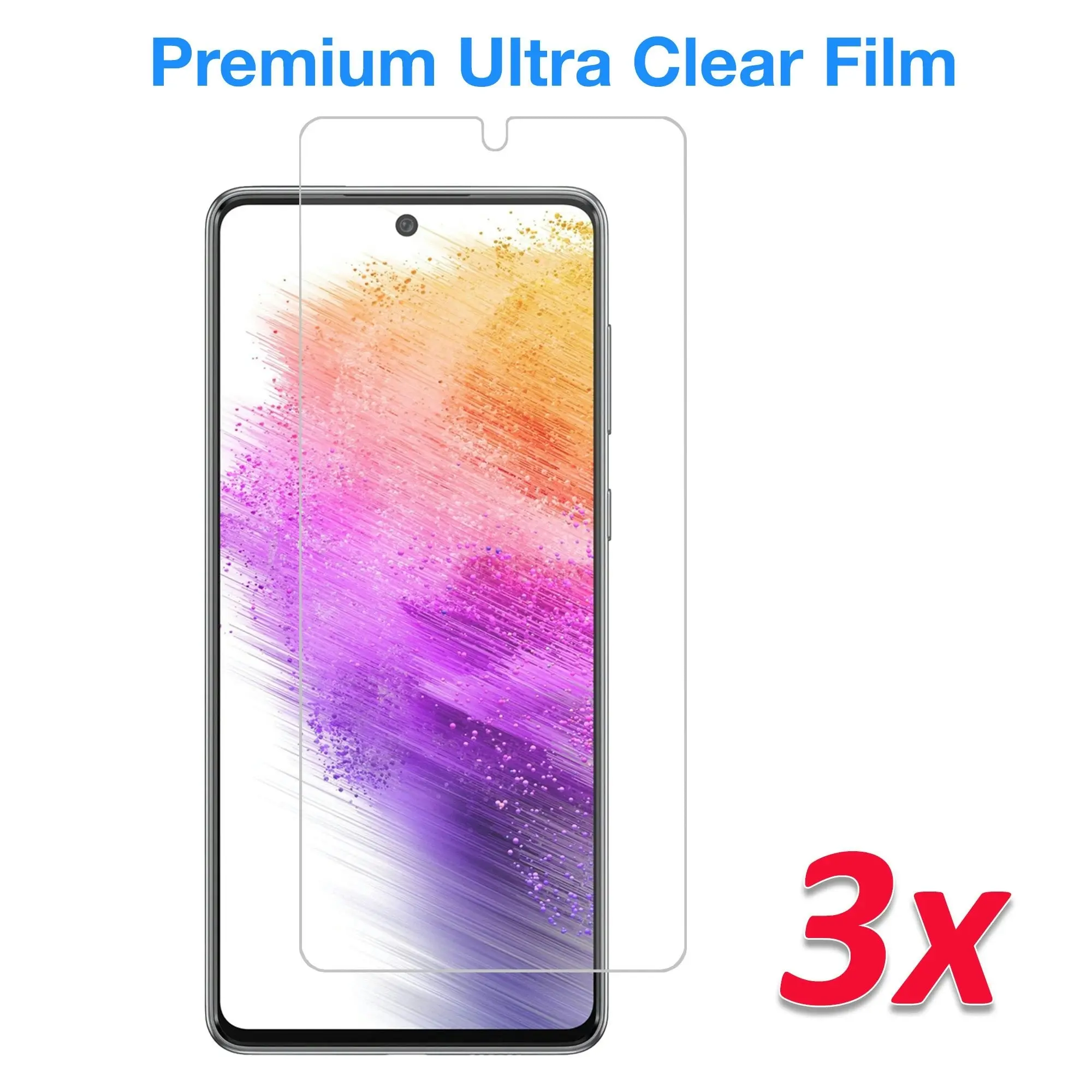 [3 Pack] MEZON Samsung Galaxy A73 5G Ultra Clear Screen Protector Case Friendly Film (Galaxy A73 5G, Clear)