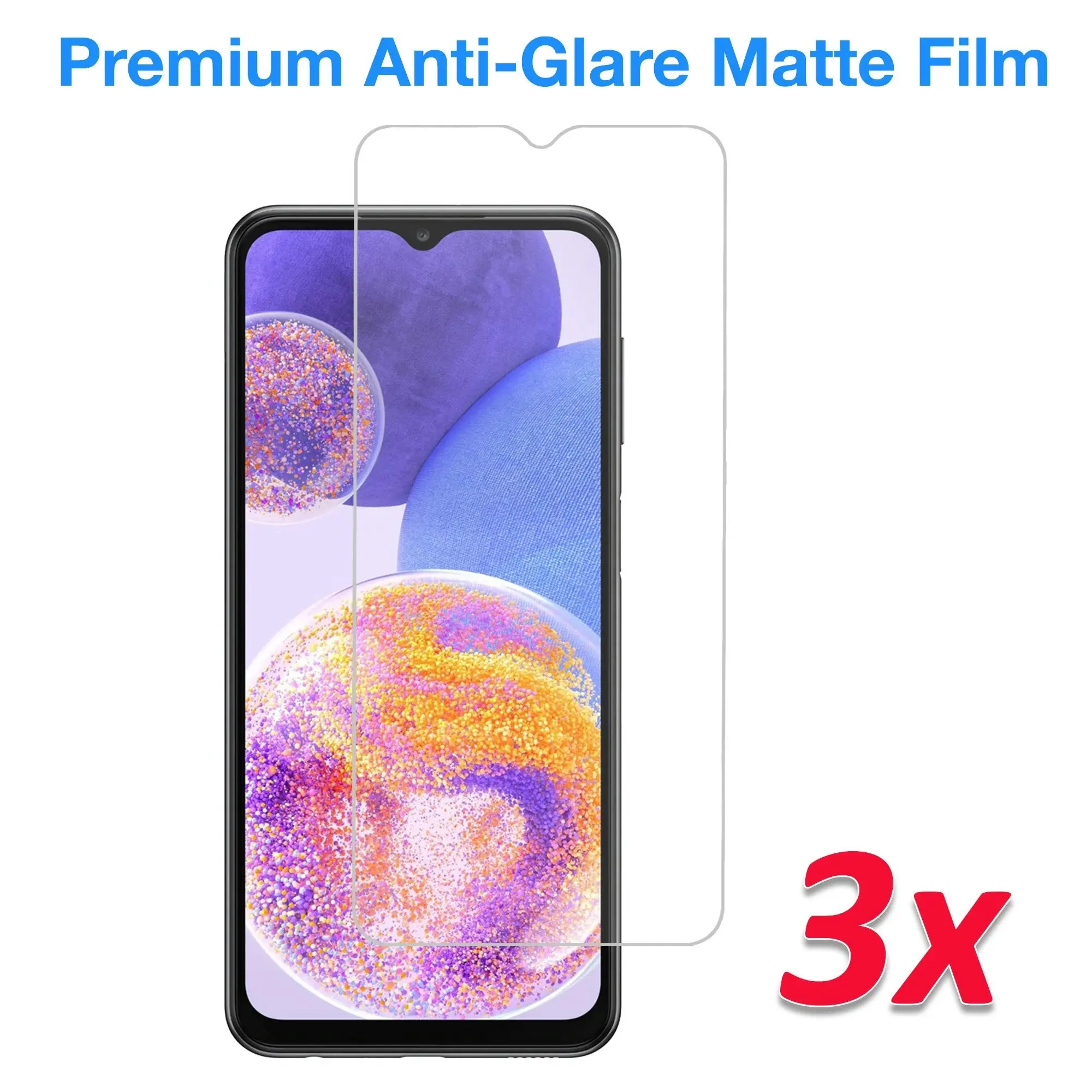 [3 Pack] MEZON Samsung Galaxy A23 Anti-Glare Matte Screen Protector Case Friendly Film (Galaxy A23, Matte)