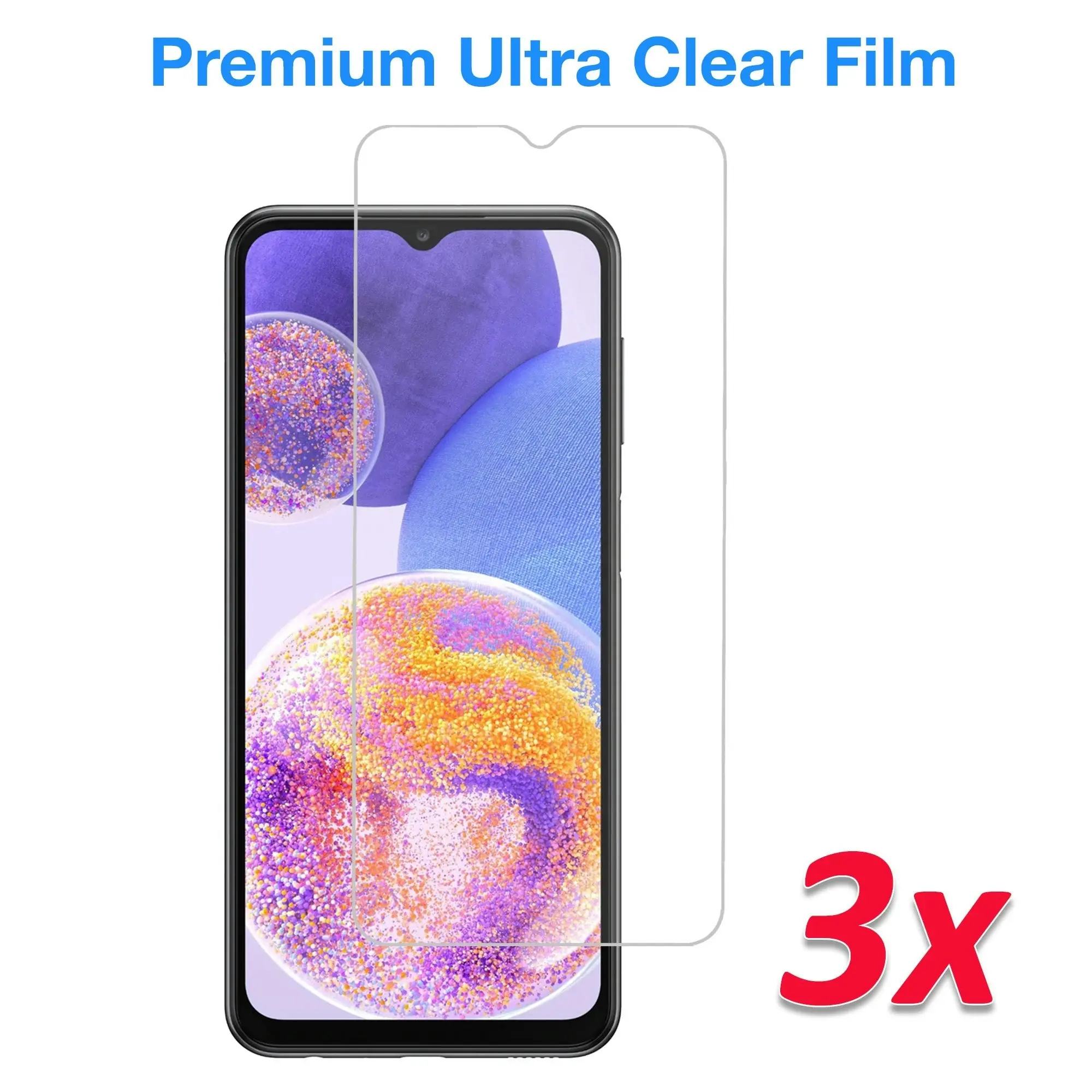 [3 Pack] MEZON Samsung Galaxy A23 Ultra Clear Screen Protector Case Friendly Film (Galaxy A23, Clear)