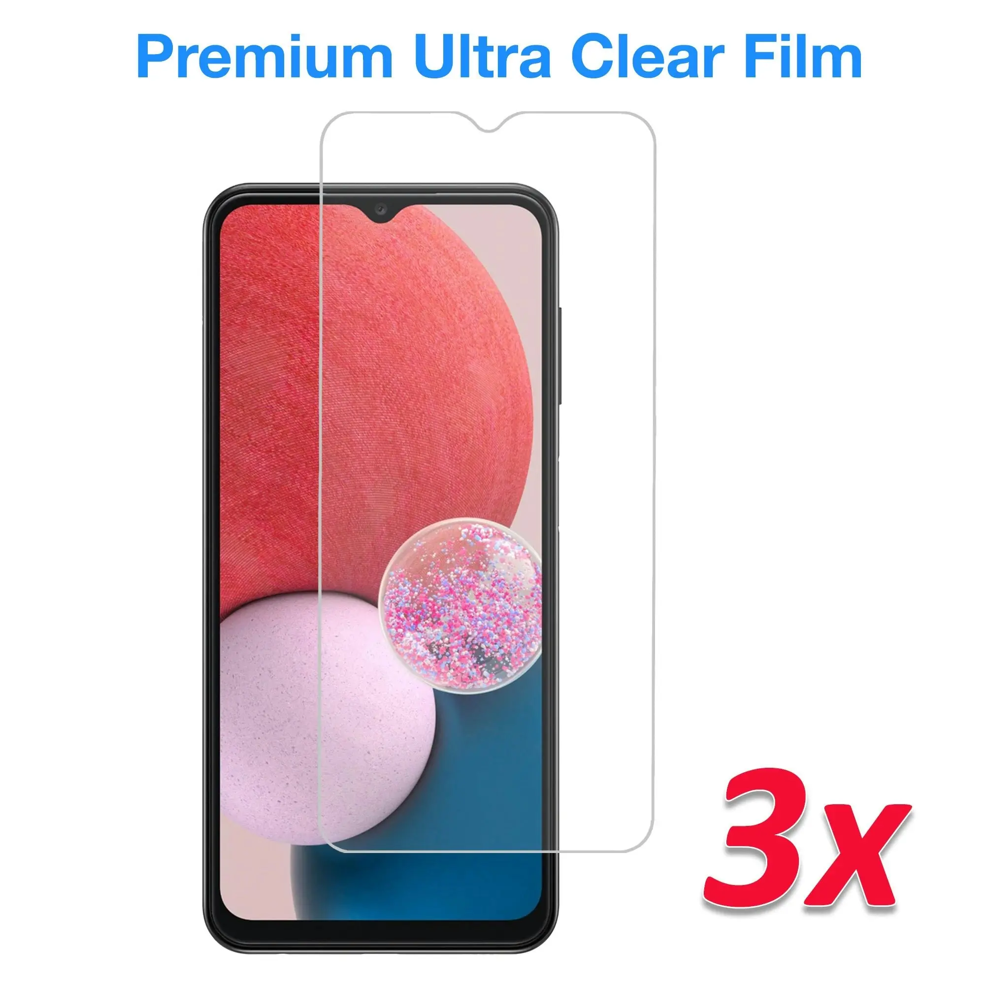 [3 Pack] MEZON Samsung Galaxy A13 Ultra Clear Screen Protector Case Friendly Film (Galaxy A13, Clear)