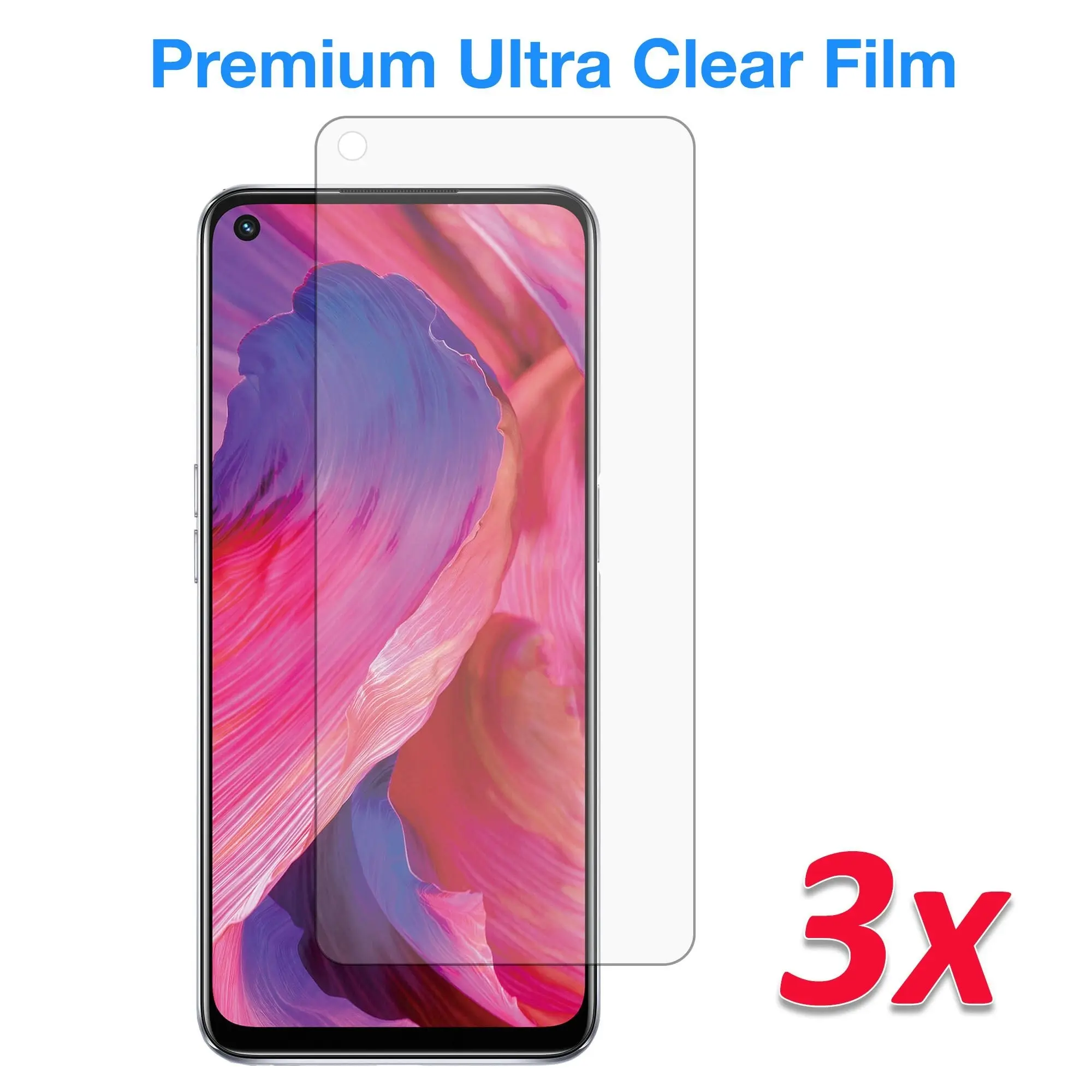 [3 Pack] MEZON OPPO A76 Ultra Clear Screen Protector Case Friendly Film (OPPO A76, Clear)