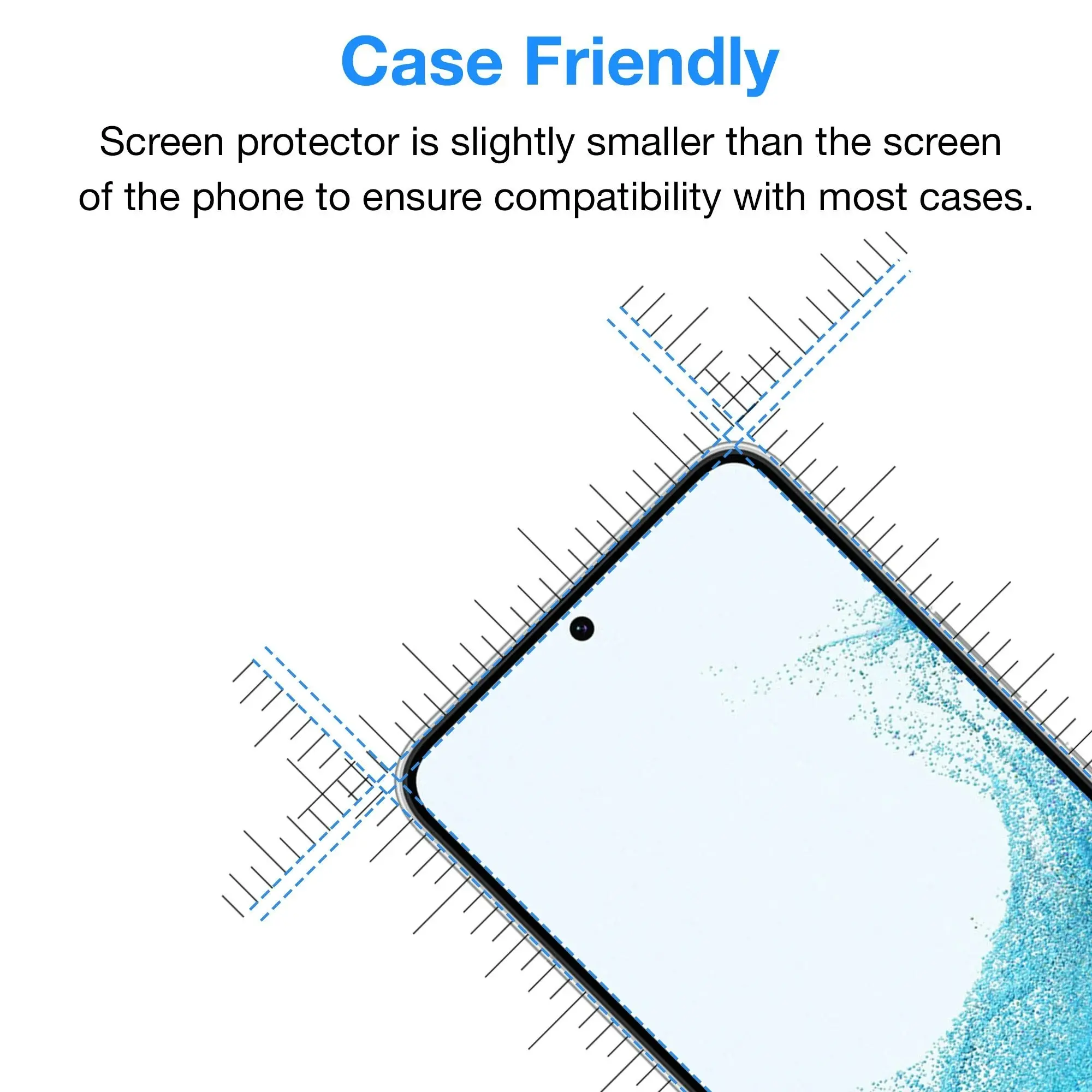 [3 Pack] MEZON Samsung Galaxy S22 5G Clear Screen Protector Case Friendly Film (S22 5G, Clear)