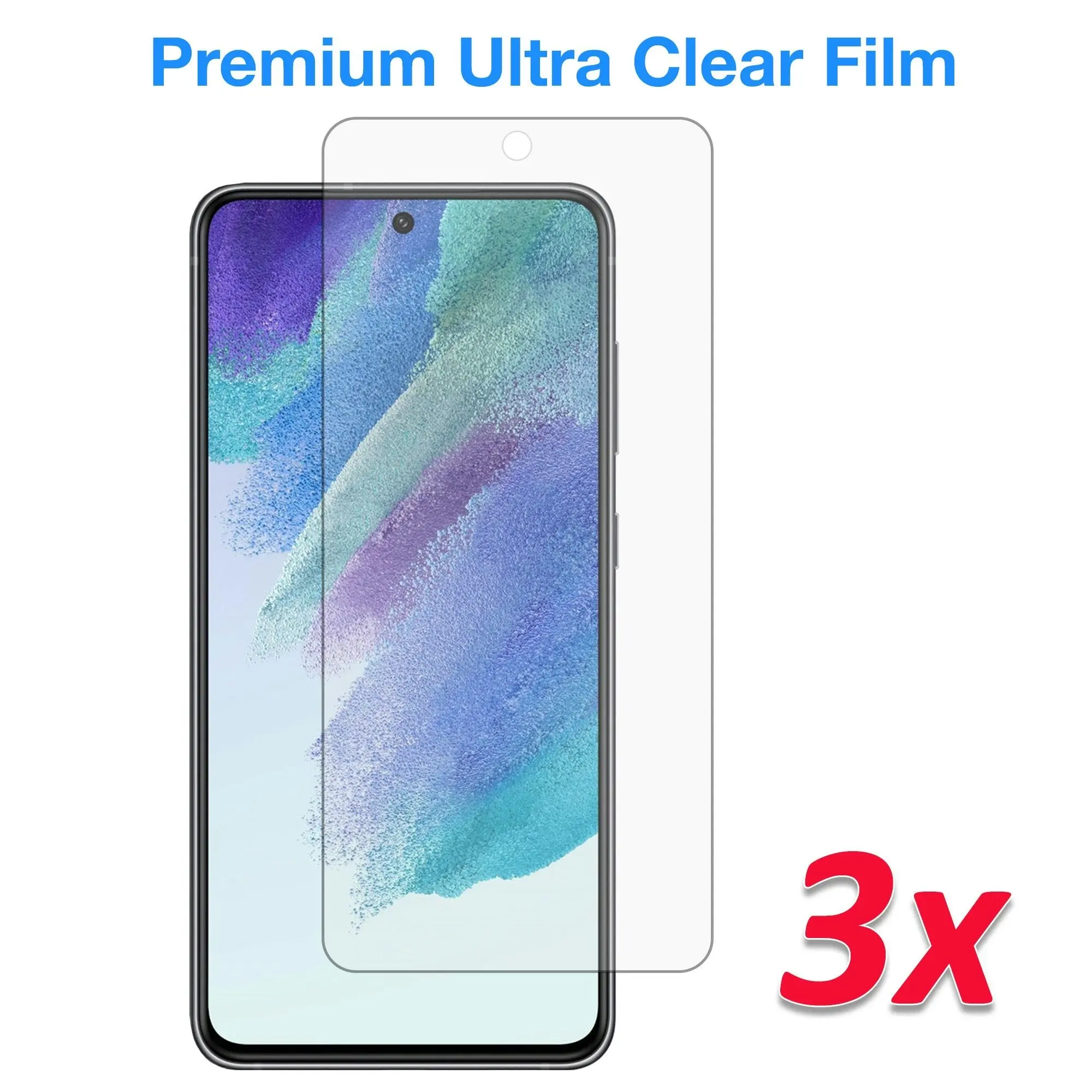 [3 Pack] MEZON Samsung Galaxy S21 FE 5G Ultra Clear Screen Protector Case Friendly Film (S21 FE 5G, Clear)