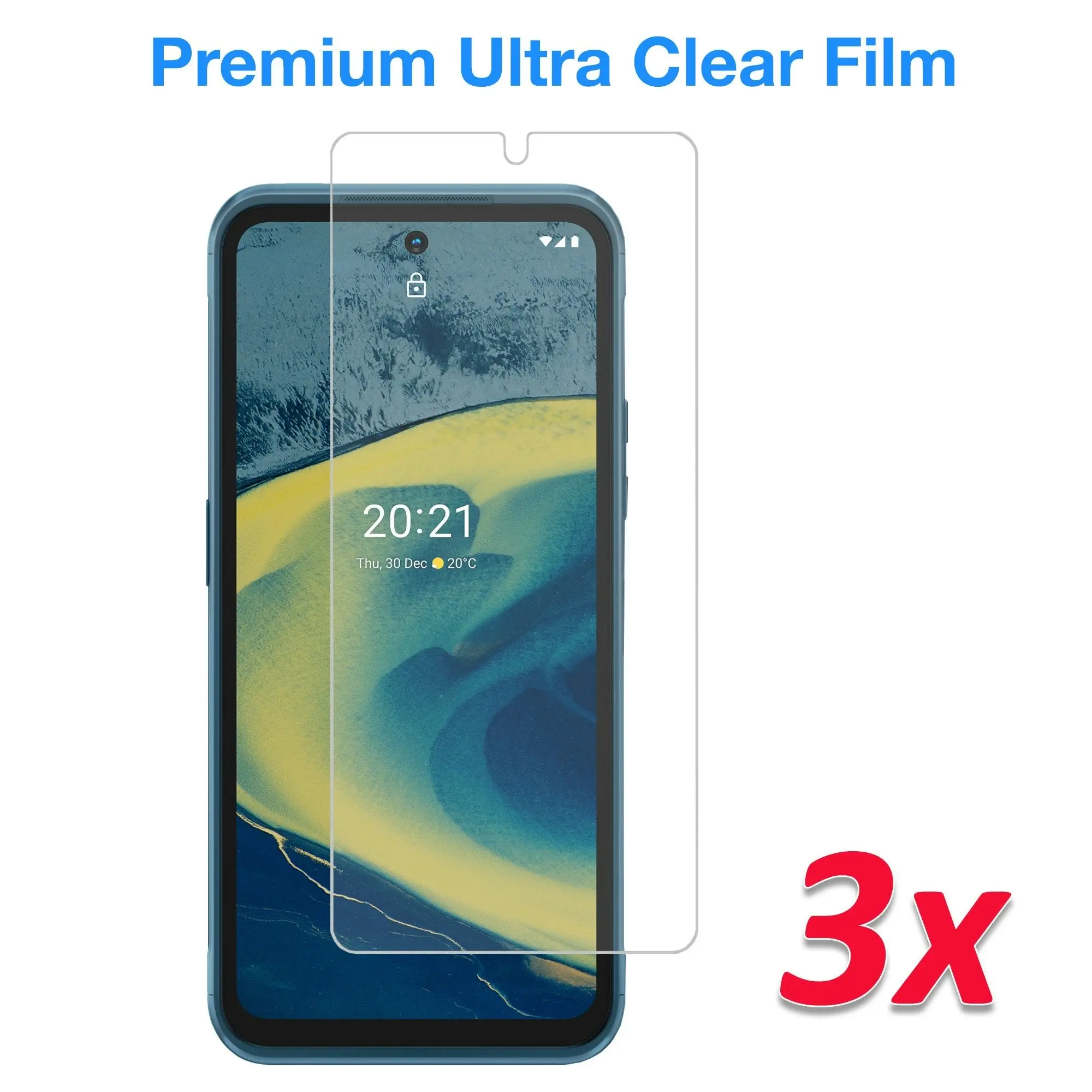 [3 Pack] MEZON Nokia XR20 Ultra Clear Screen Protector Case Friendly Film (Nokia XR20, Clear)