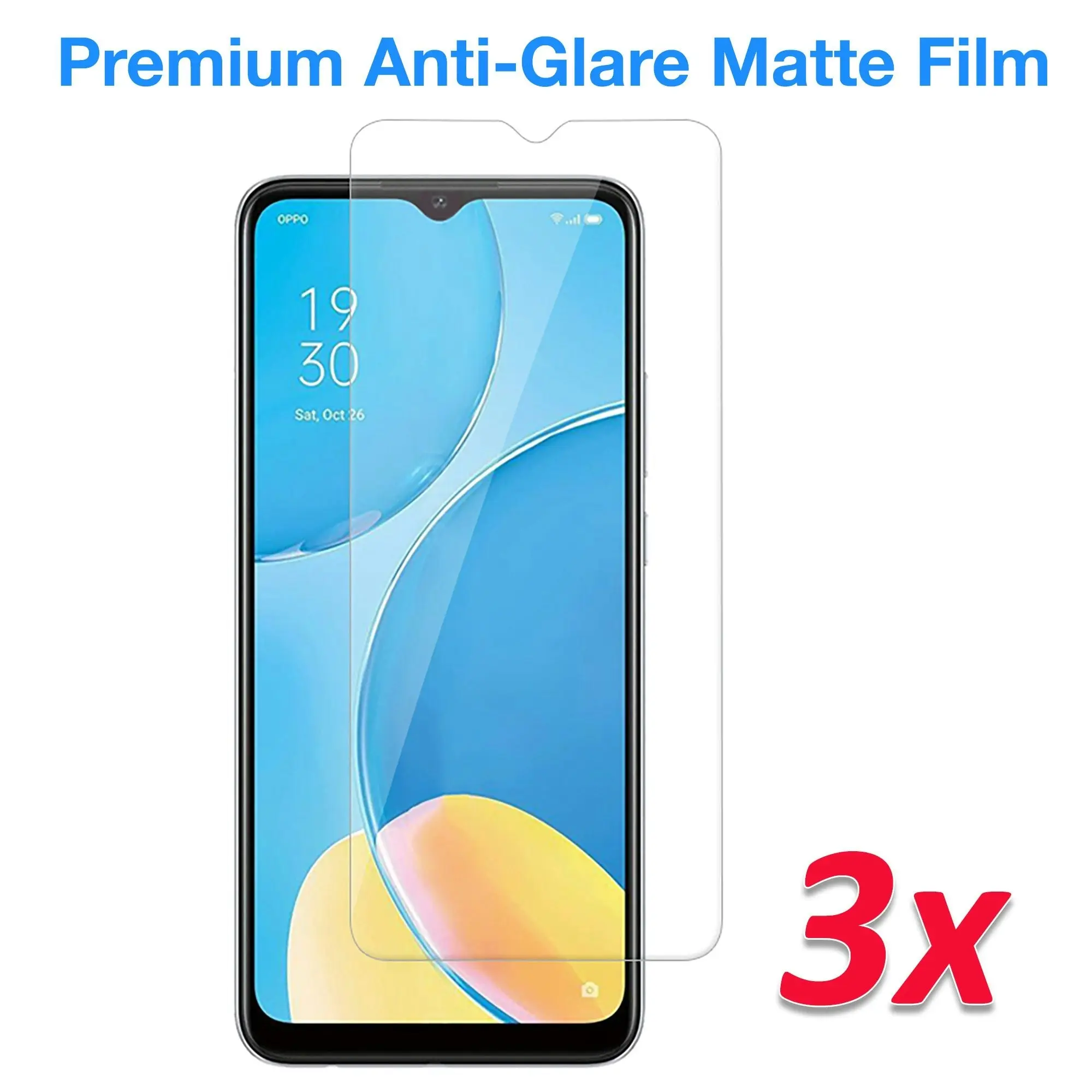 [3 Pack] MEZON OPPO A16s Anti-Glare Matte Screen Protector Case Friendly Film (OPPO A16s, Matte)