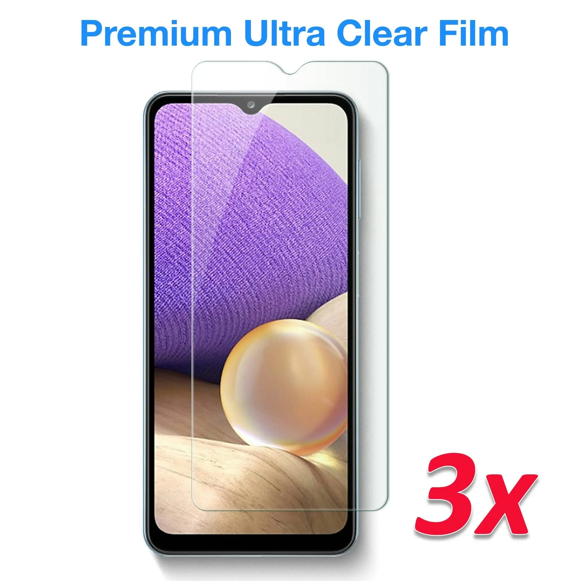 [3 Pack] MEZON Samsung Galaxy A22 5G (6.6") Ultra Clear Screen Protector Case Friendly Film (A22 5G, Clear)