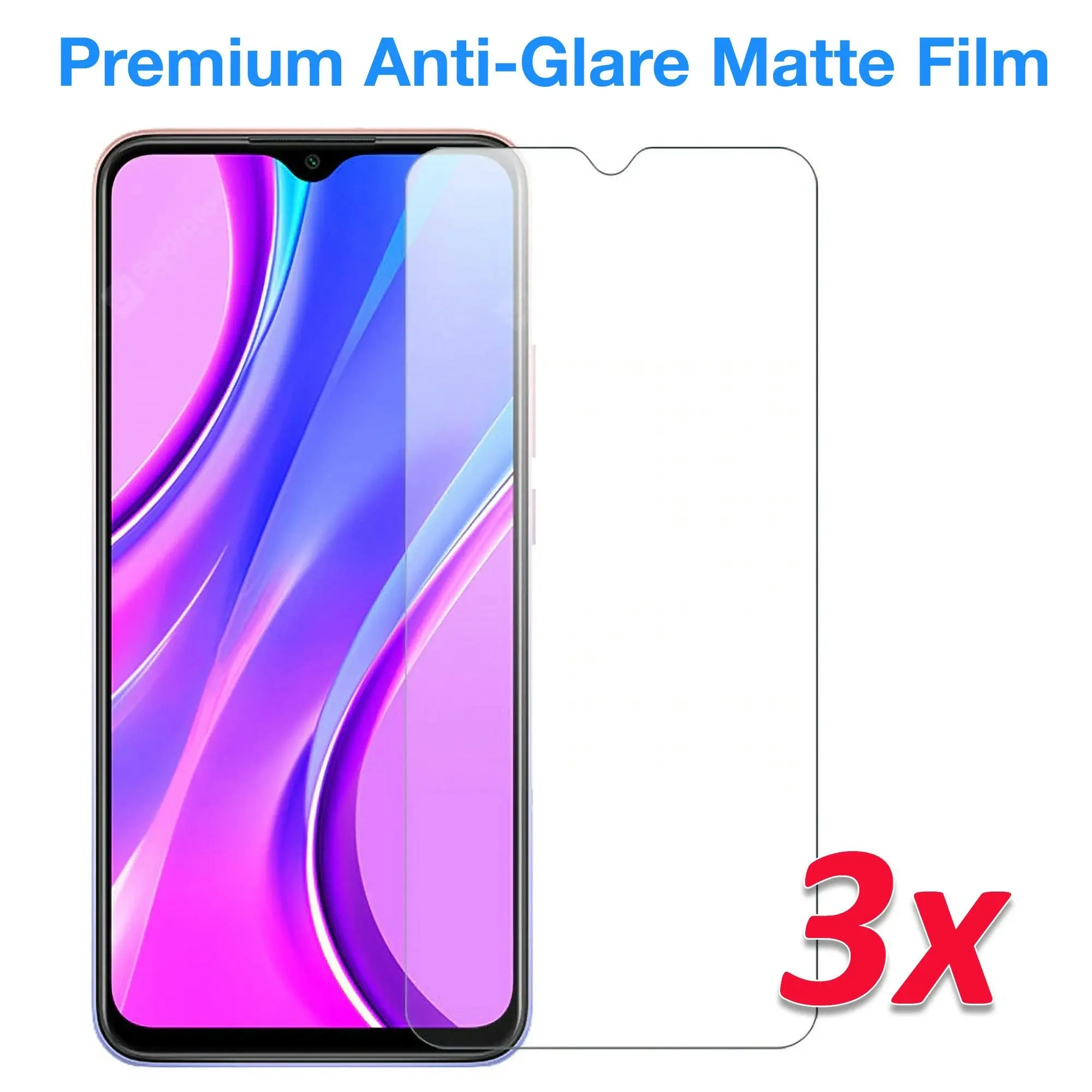 [3 Pack] MEZON Xiaomi Redmi 9T Anti-Glare Matte Screen Protector Case Friendly Film (Redmi 9T, Matte)