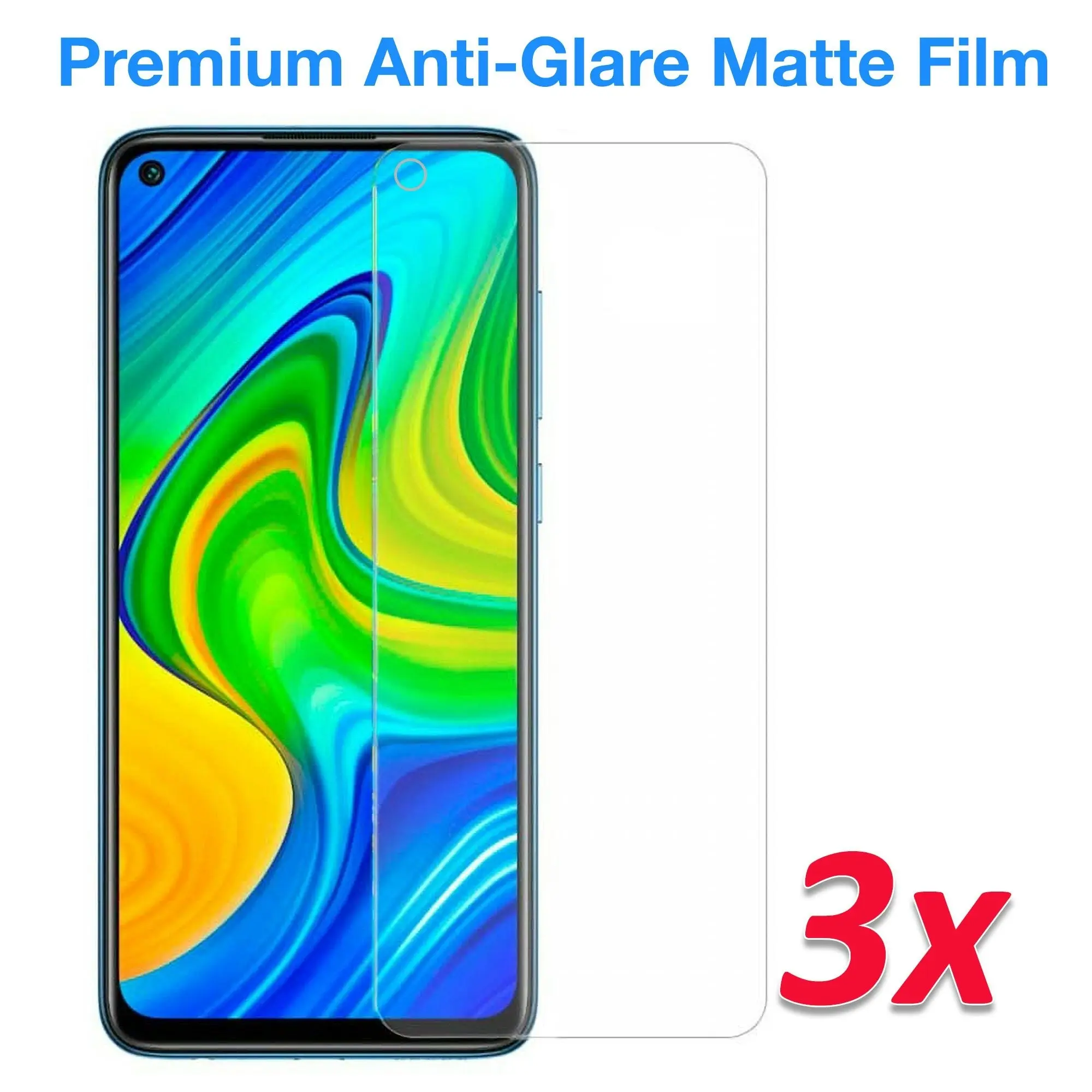 [3 Pack] MEZON Xiaomi Redmi Note 9T Anti-Glare Matte Screen Protector Case Friendly Film (Redmi Note 9T, Matte)