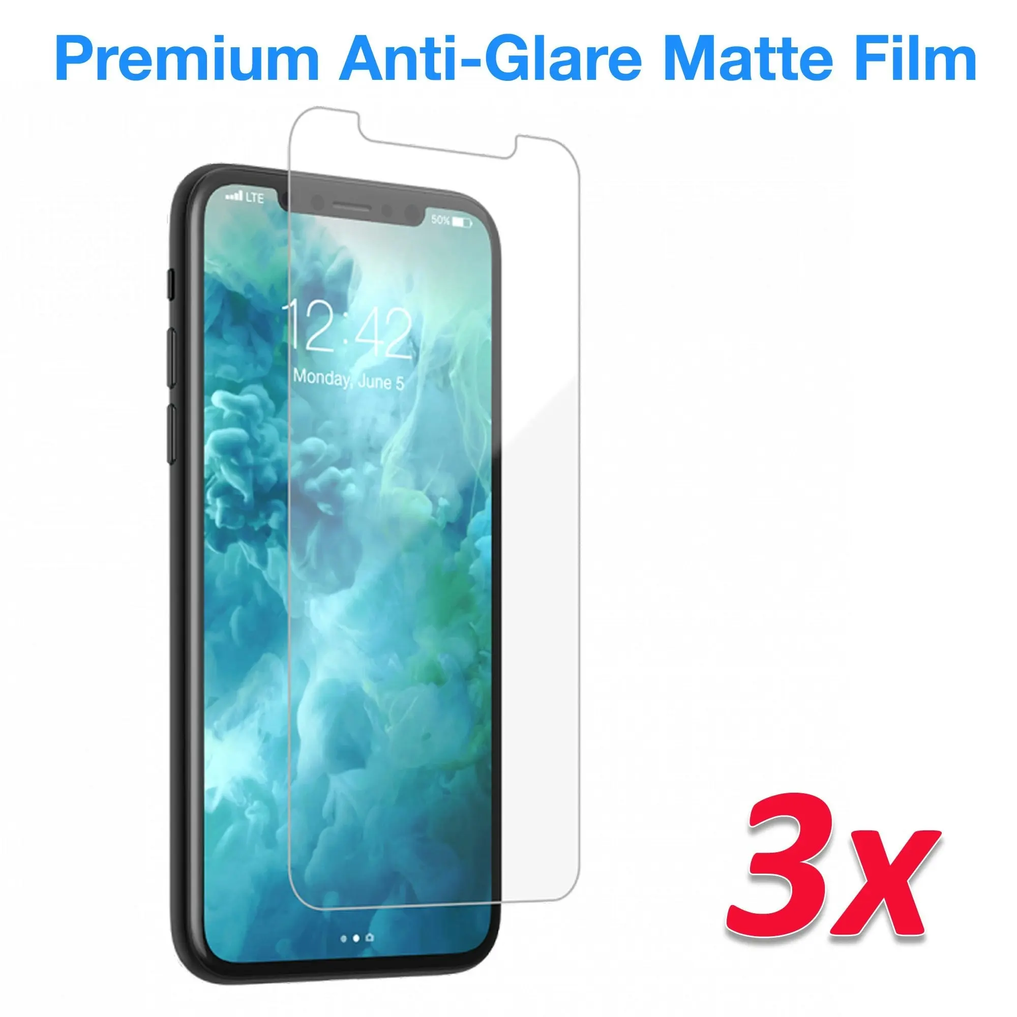 [3 Pack] MEZON Apple iPhone XR (6.1") Anti-Glare Matte Screen Protector Case Friendly Film (iPhone XR, Matte)