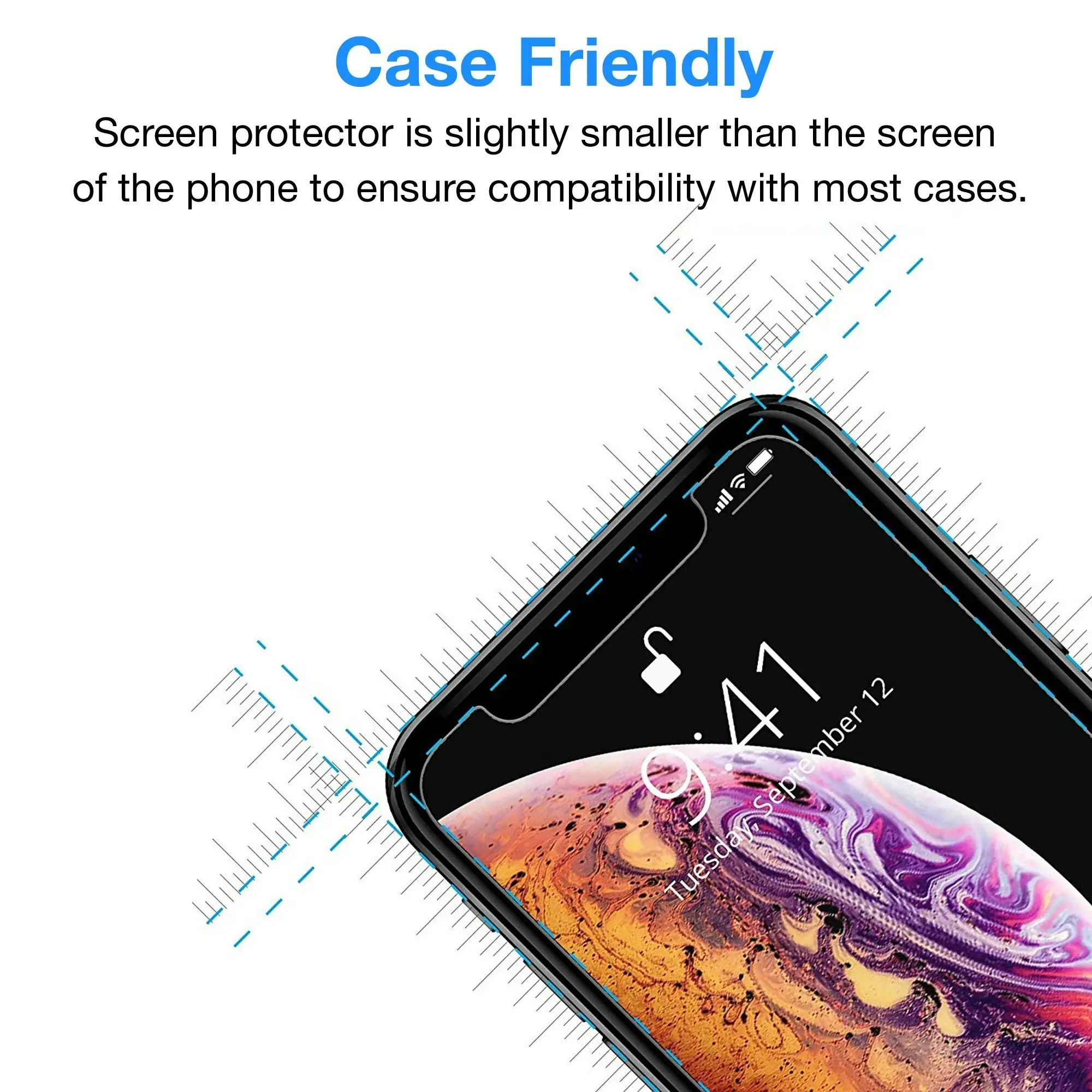 [3 Pack] MEZON Apple iPhone XS Max (6.5") Anti-Glare Matte Screen Protector Case Friendly Film (iPhone XS Max, Matte)