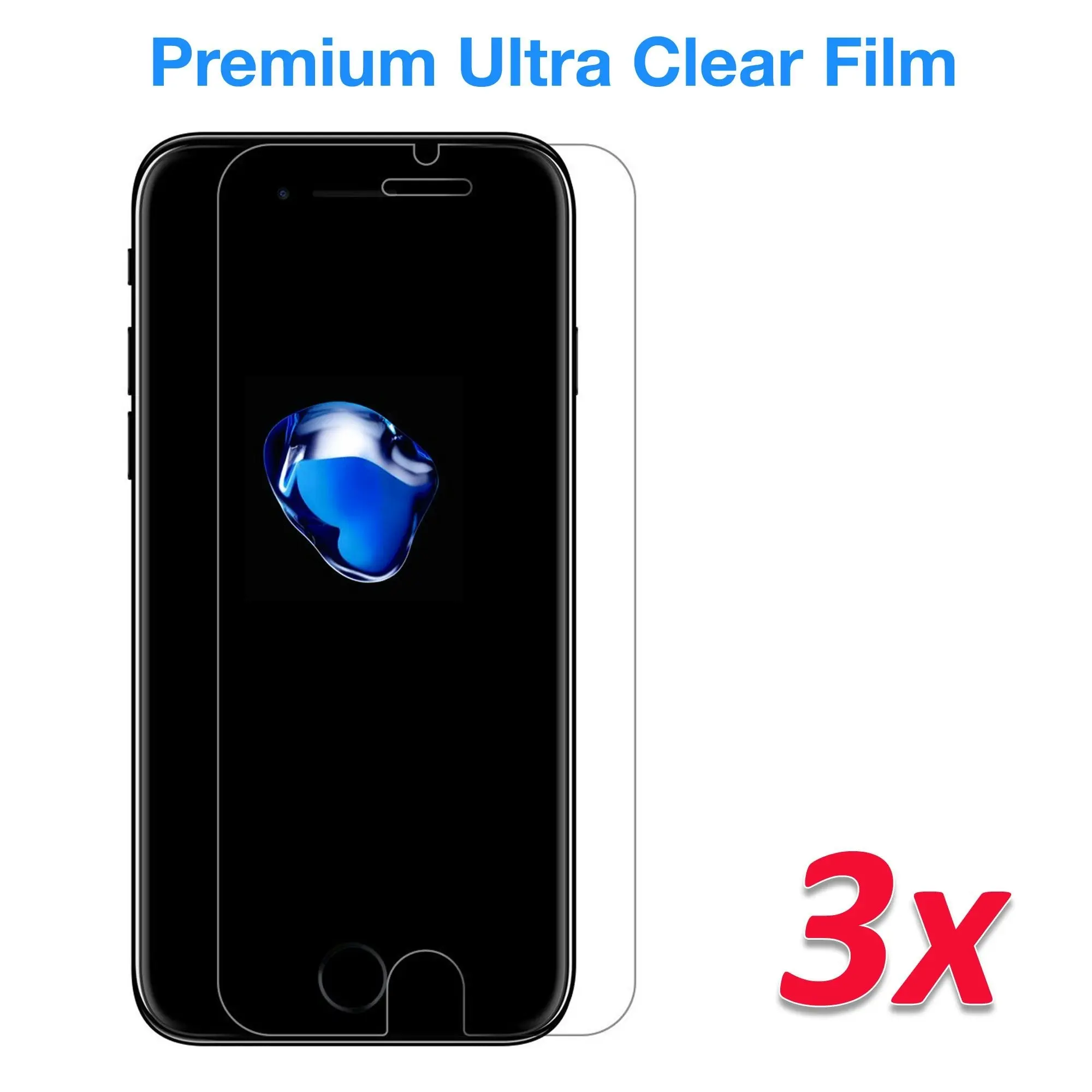 [3 Pack] MEZON Apple iPhone 7 Plus (5.5") Ultra Clear Screen Protector Case Friendly Film (iPhone 7 Plus, Clear)