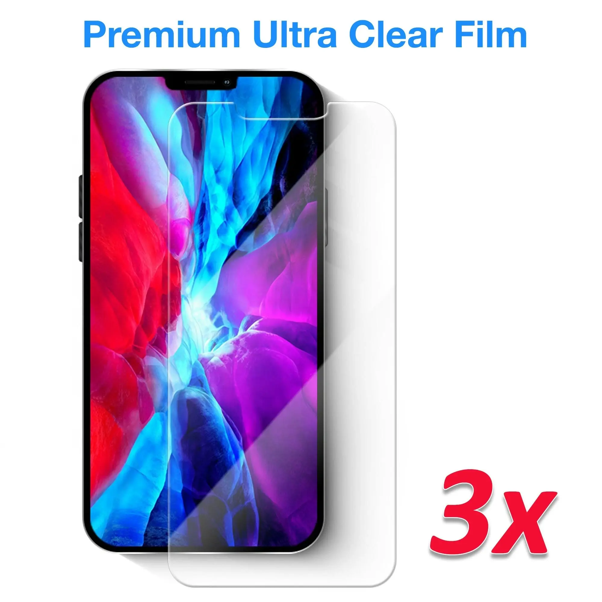 [3 Pack] MEZON Apple iPhone 12 Pro Max (6.7") Ultra Clear Screen Protector Case Friendly Film (iPhone 12 Pro Max, Clear)