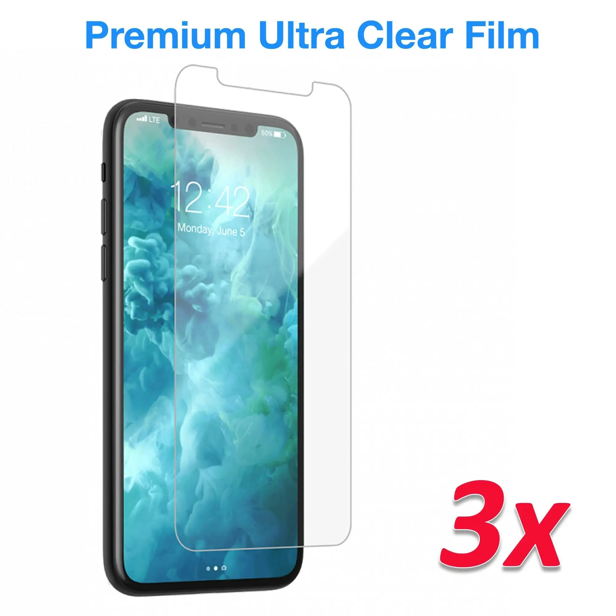 [3 Pack] MEZON Apple iPhone XR (6.1") Ultra Clear Screen Protector Case Friendly Film (iPhone XR, Clear)