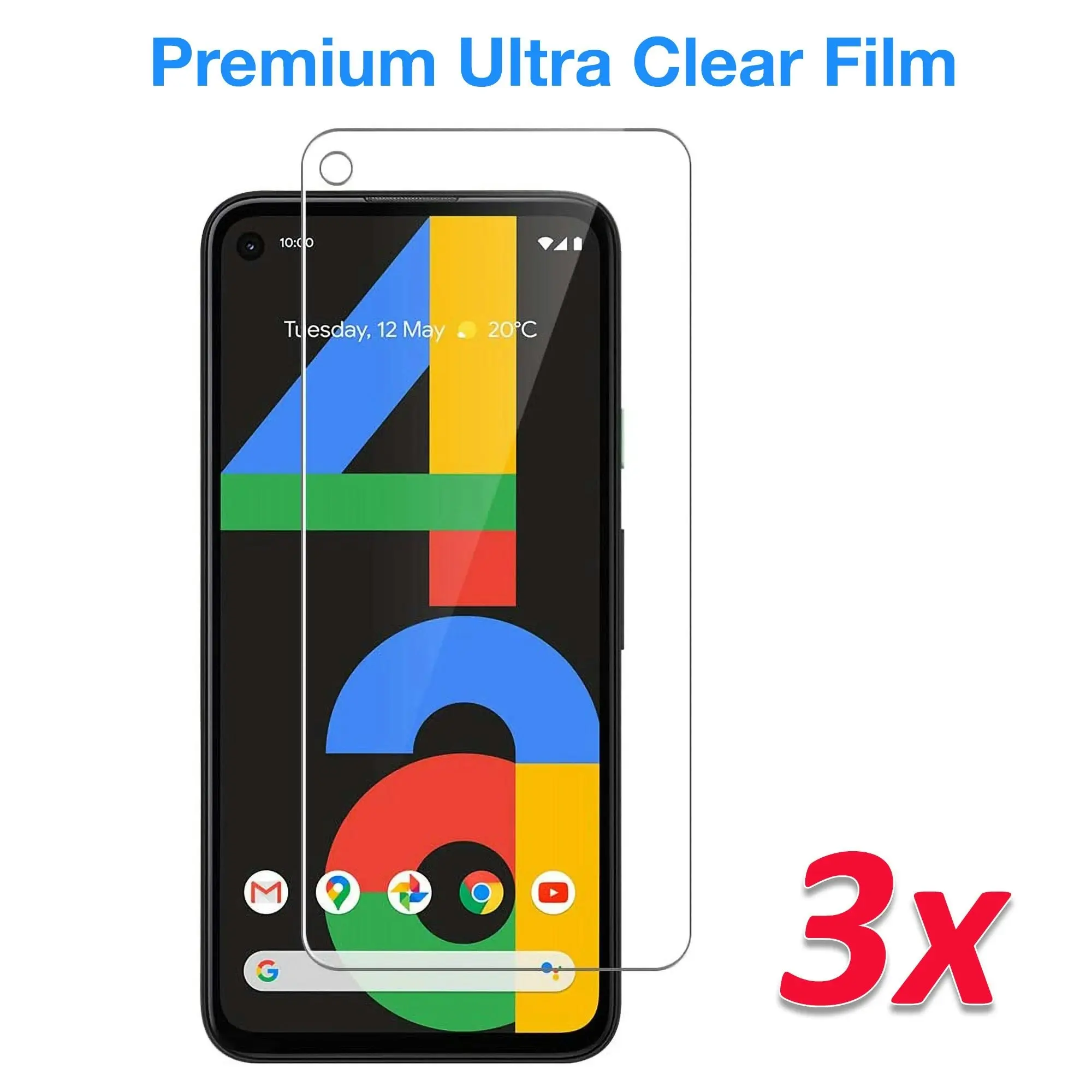 [3 Pack] MEZON Google Pixel 4a (5.8") Ultra Clear Screen Protector Case Friendly Film (Pixel 4a, Clear)