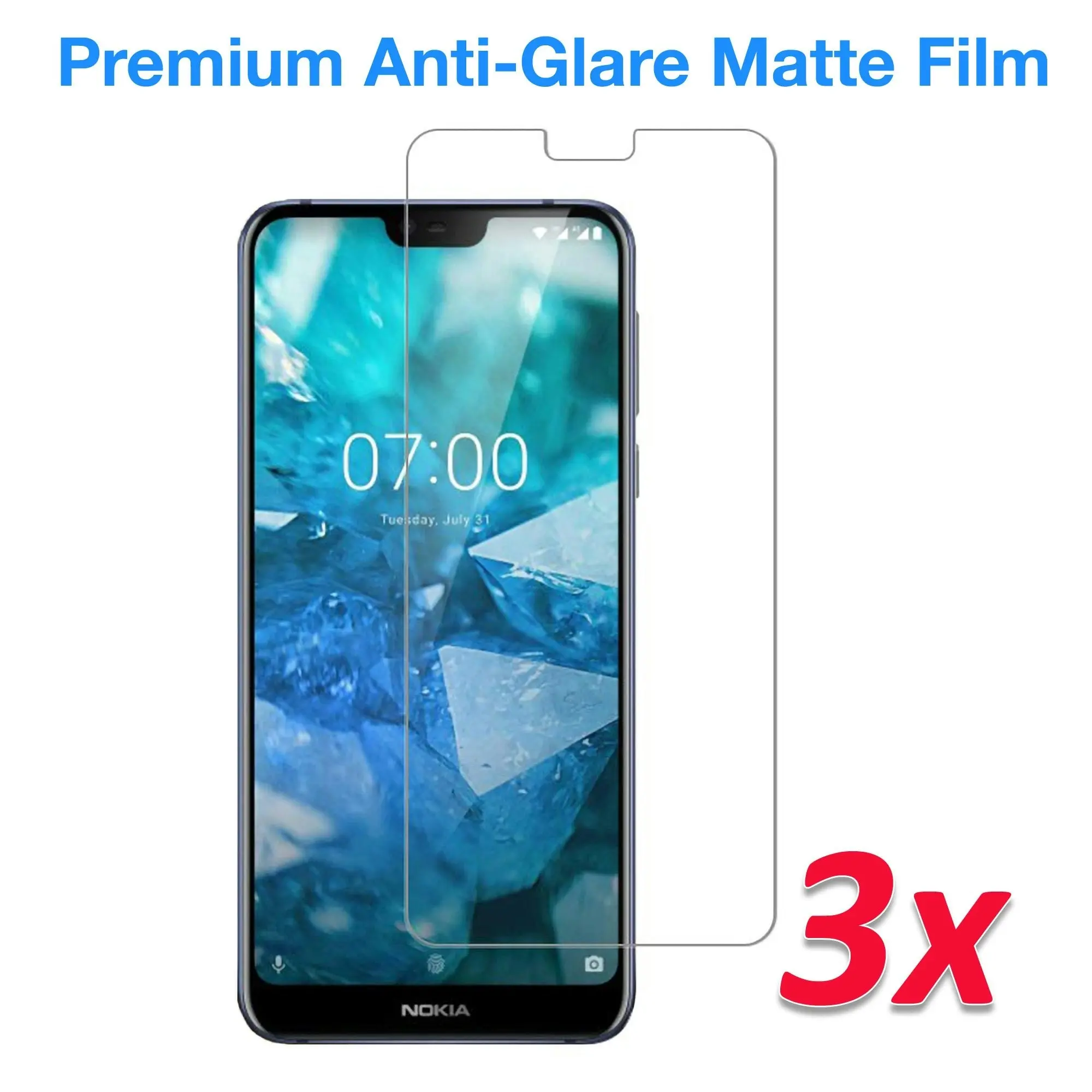 [3 Pack] MEZON Nokia 7.1 Anti-Glare Matte Screen Protector Case Friendly Film (Nokia 7.1, Matte)