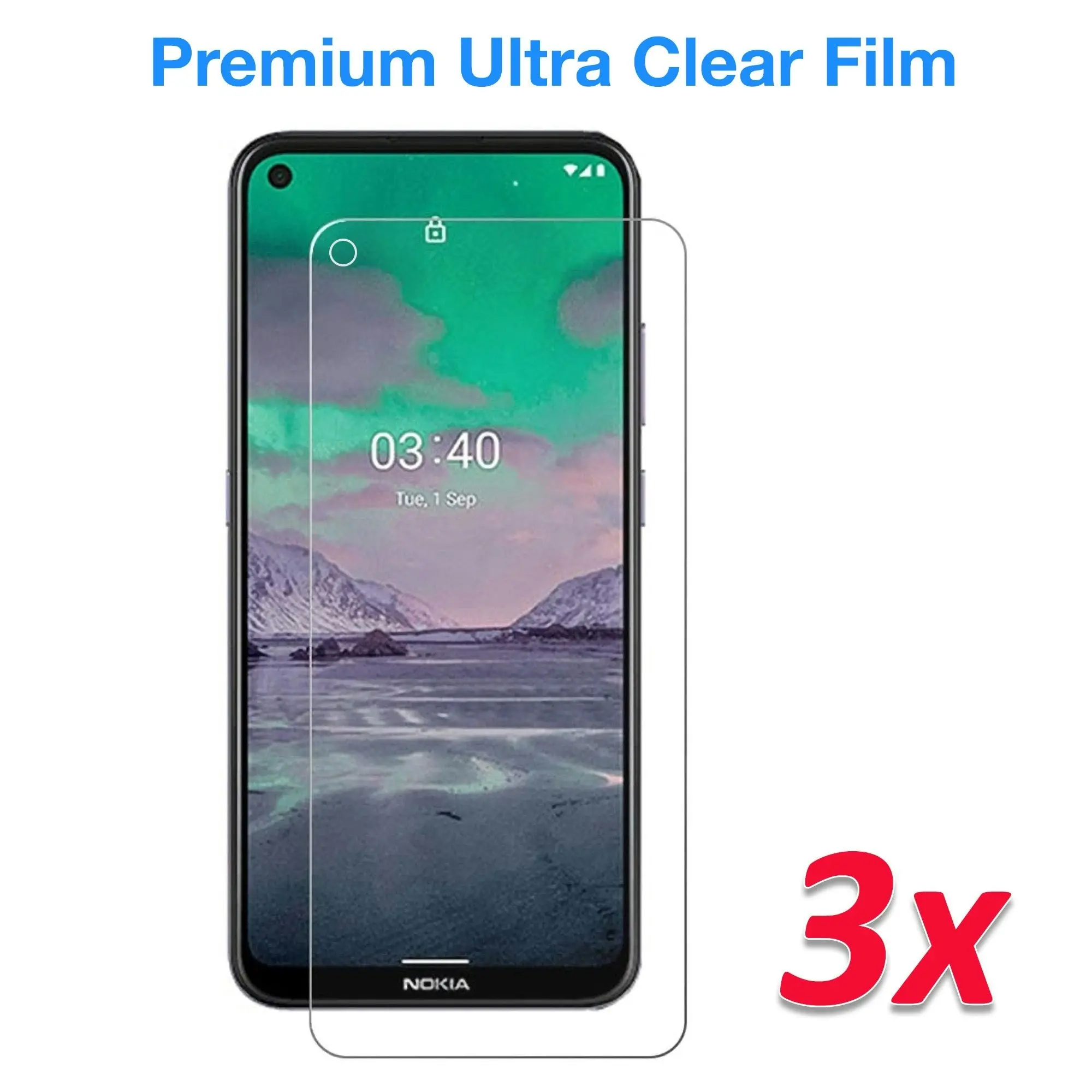 [3 Pack] MEZON Nokia 5.4 Ultra Clear Screen Protector Case Friendly Film (Nokia 5.4, Clear)