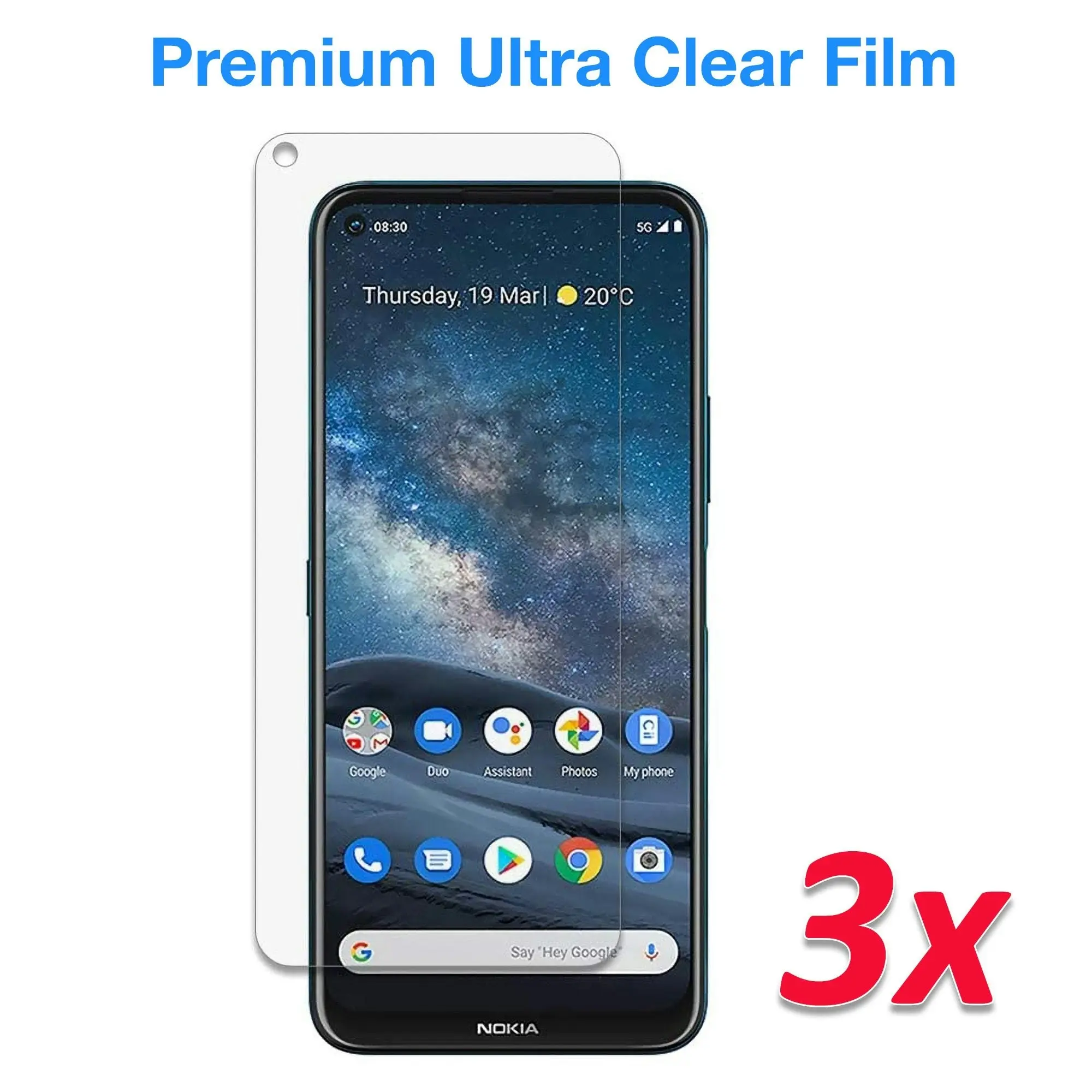 [3 Pack] MEZON Nokia 8.3 5G Ultra Clear Screen Protector Case Friendly Film (Nokia 8.3 5G, Clear)