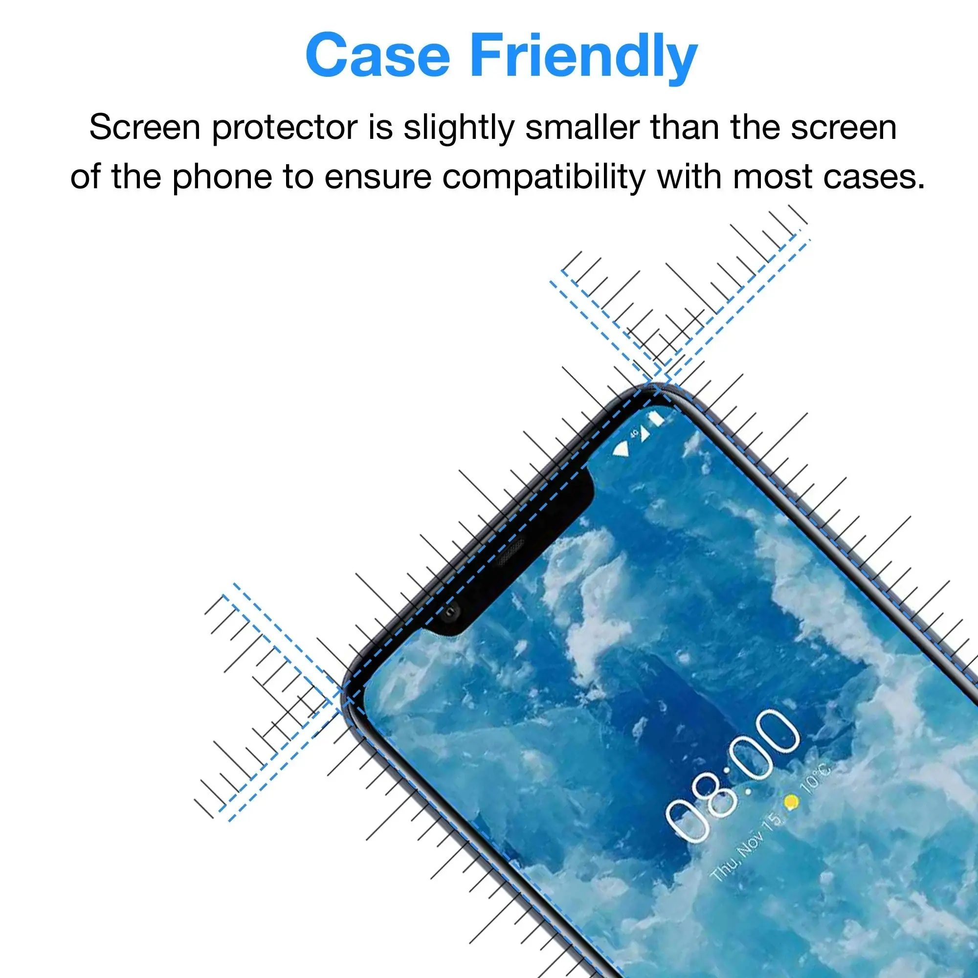 [3 Pack] MEZON Nokia 8.1 Ultra Clear Screen Protector Case Friendly Film (Nokia 8.1, Clear)