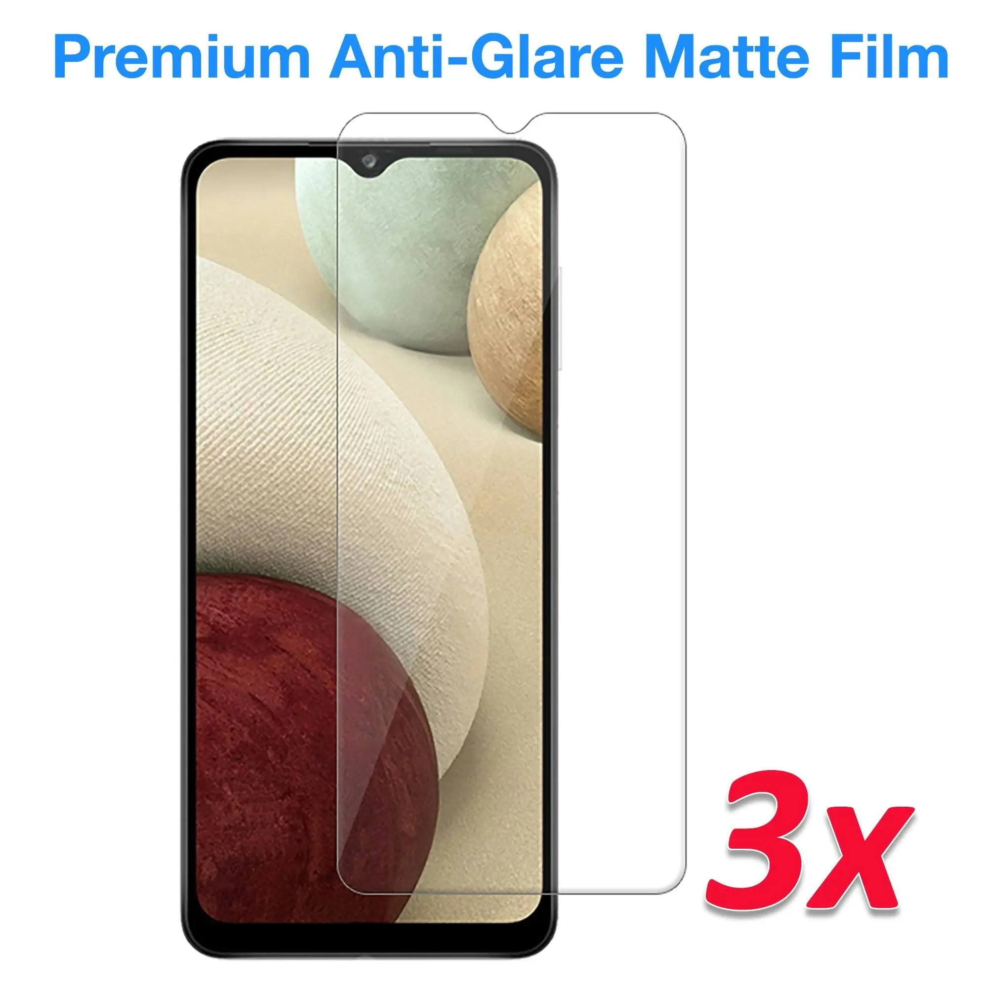 [3 Pack] MEZON Samsung Galaxy A12 Anti-Glare Matte Screen Protector Case Friendly Film (A12, Matte)