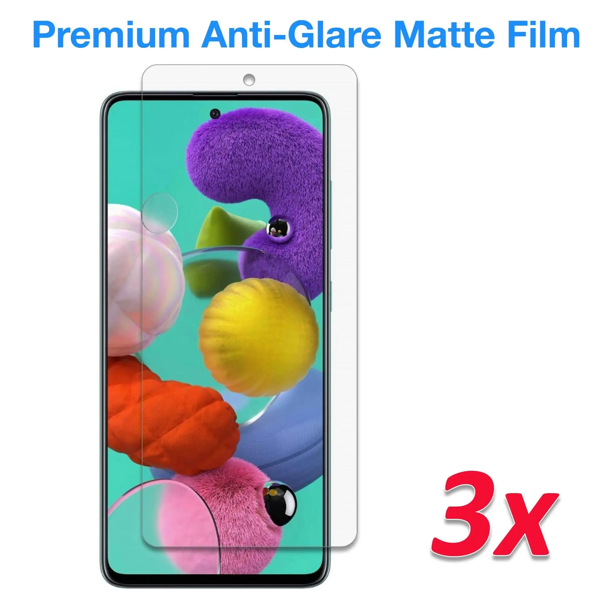 [3 Pack] MEZON Samsung Galaxy A51 Anti-Glare Matte Screen Protector Case Friendly Film (A51, Matte)