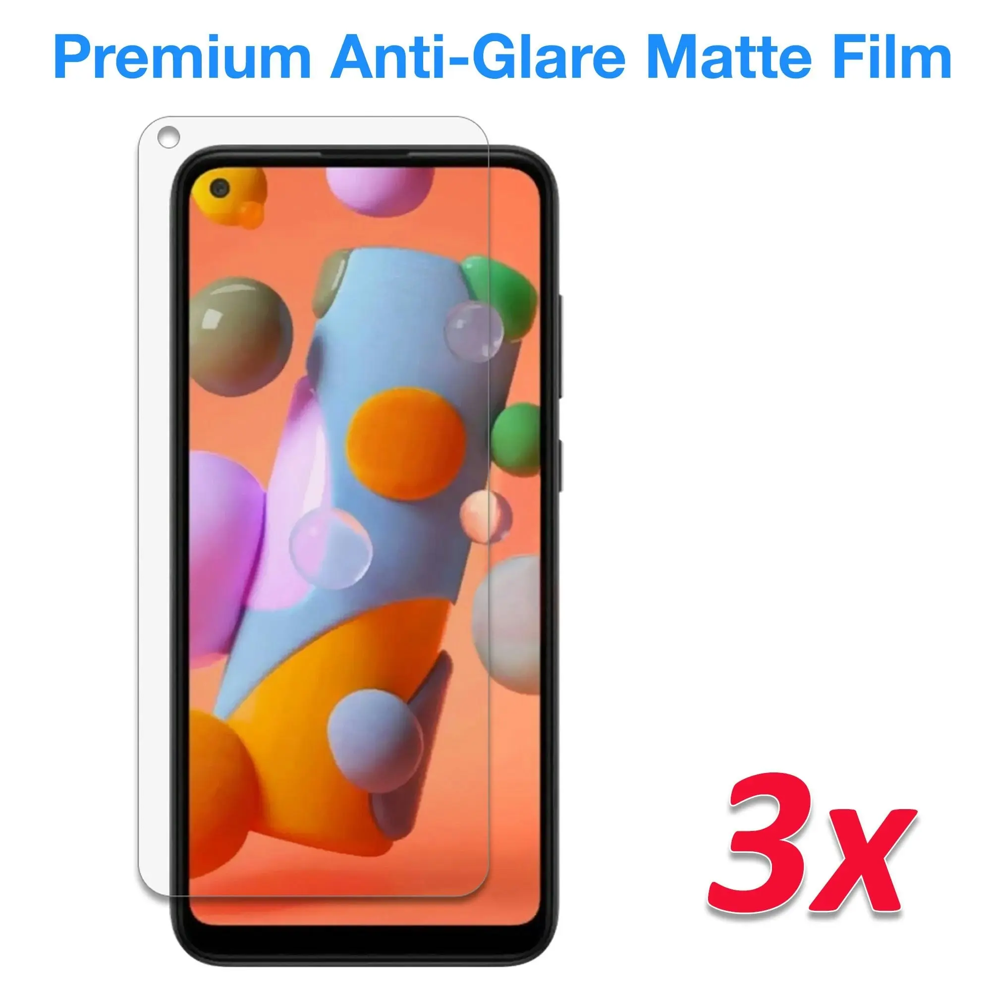 [3 Pack] MEZON Samsung Galaxy A11 Anti-Glare Matte Screen Protector Case Friendly Film (A11, Matte)