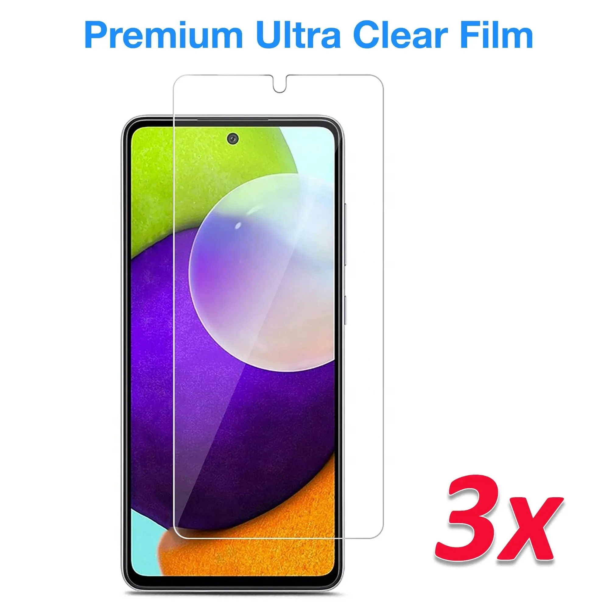 [3 Pack] MEZON Samsung Galaxy A52 5G Ultra Clear Screen Protector Case Friendly Film (A52 5G, Clear)