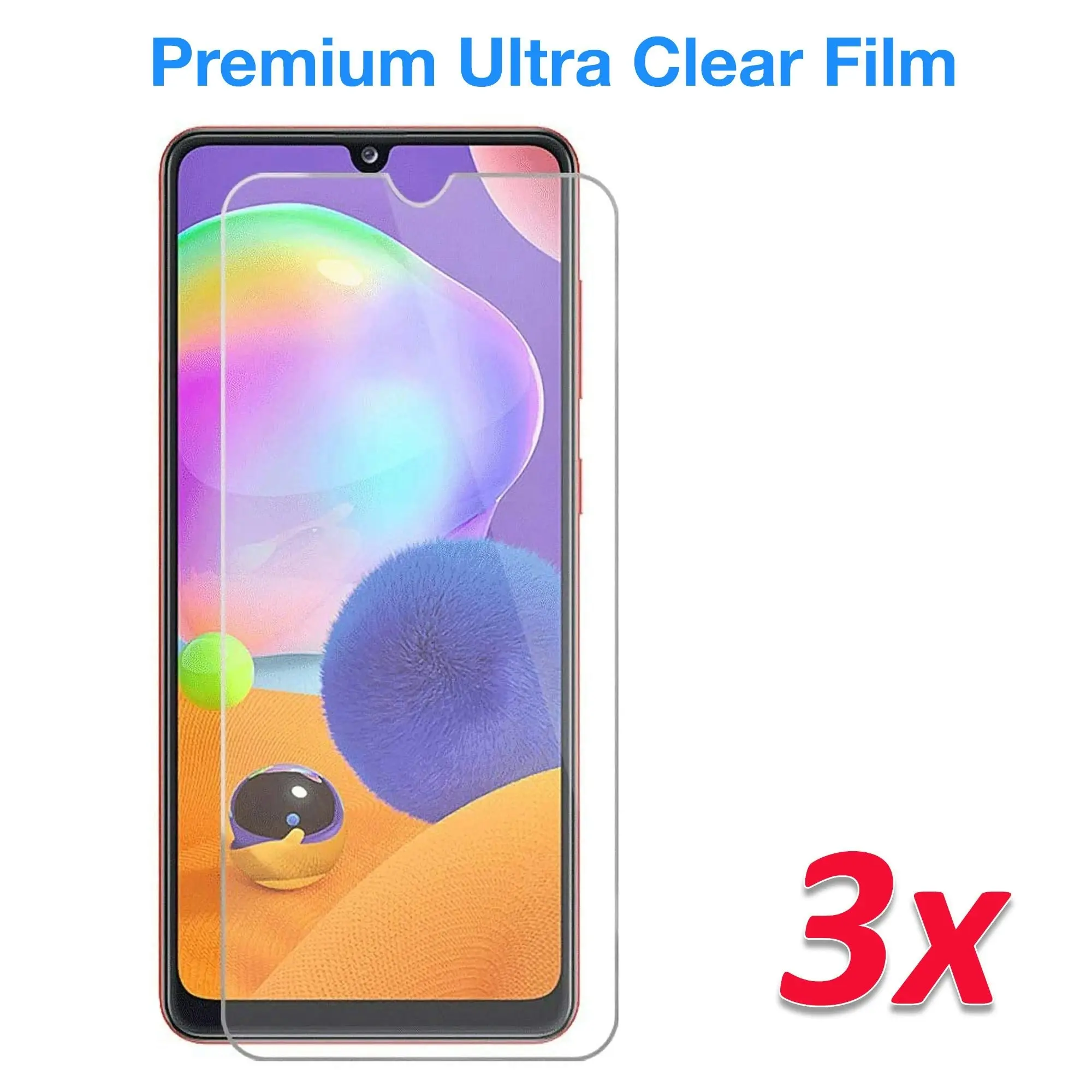 [3 Pack] MEZON Samsung Galaxy A31 Ultra Clear Screen Protector Case Friendly Film (A31, Clear)