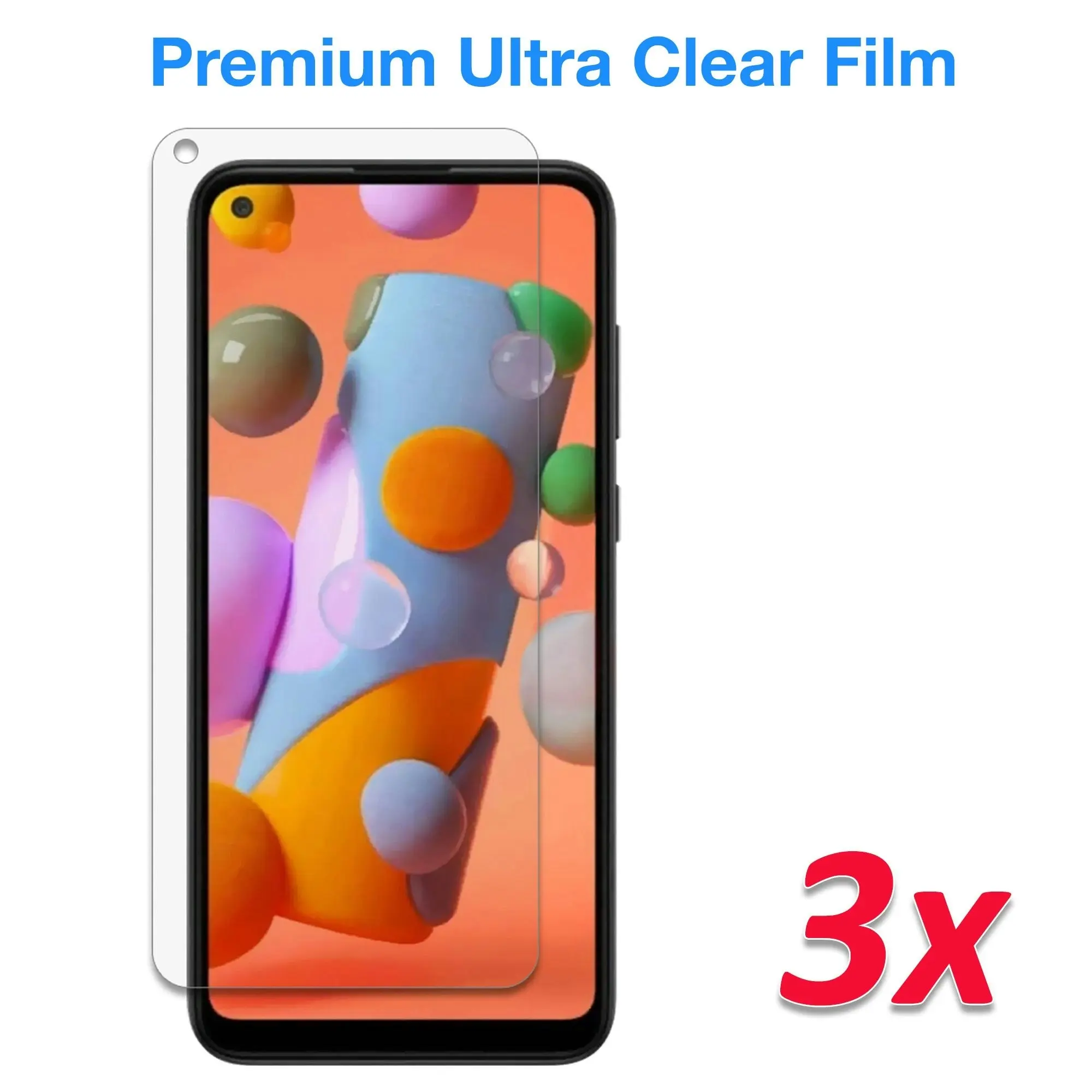 [3 Pack] MEZON Samsung Galaxy A21s Ultra Clear Screen Protector Case Friendly Film (A21s, Clear)