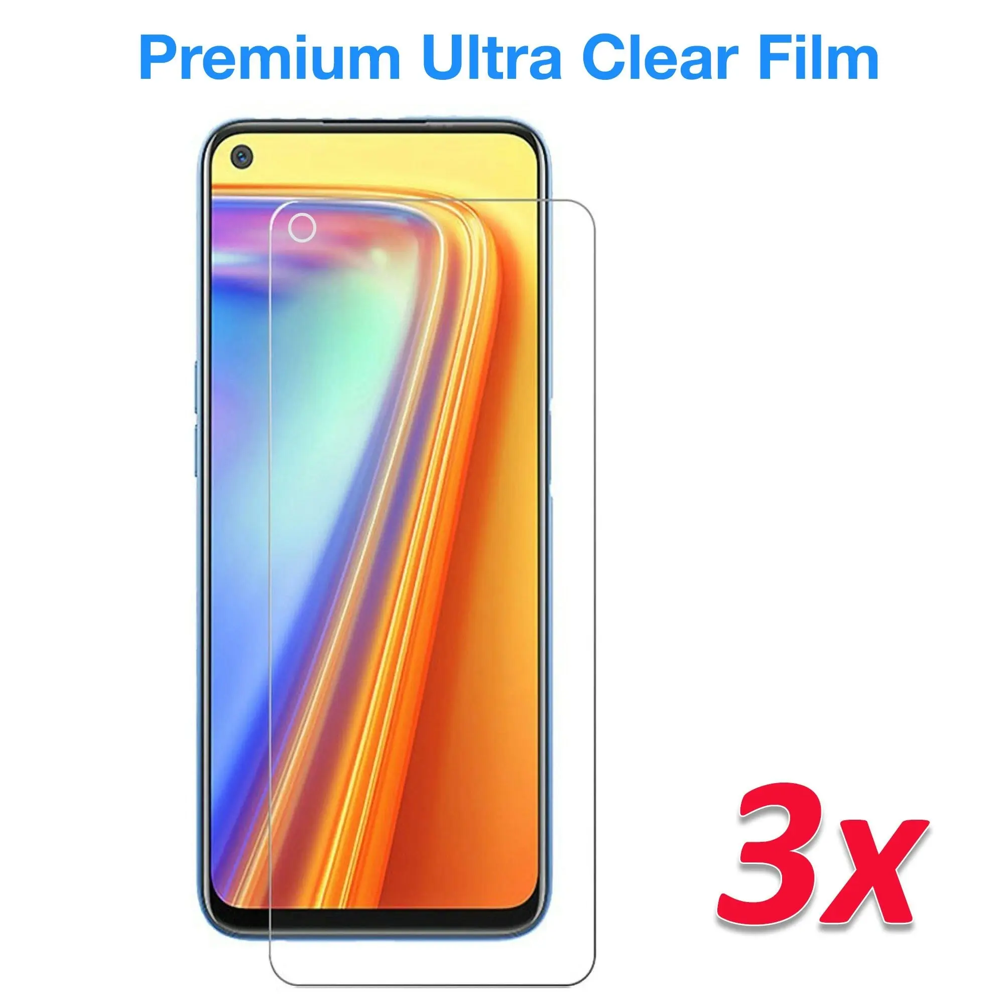 [3 Pack] MEZON Realme 7 5G Ultra Clear Screen Protector Case Friendly Film (Realme 7 5G, Clear)