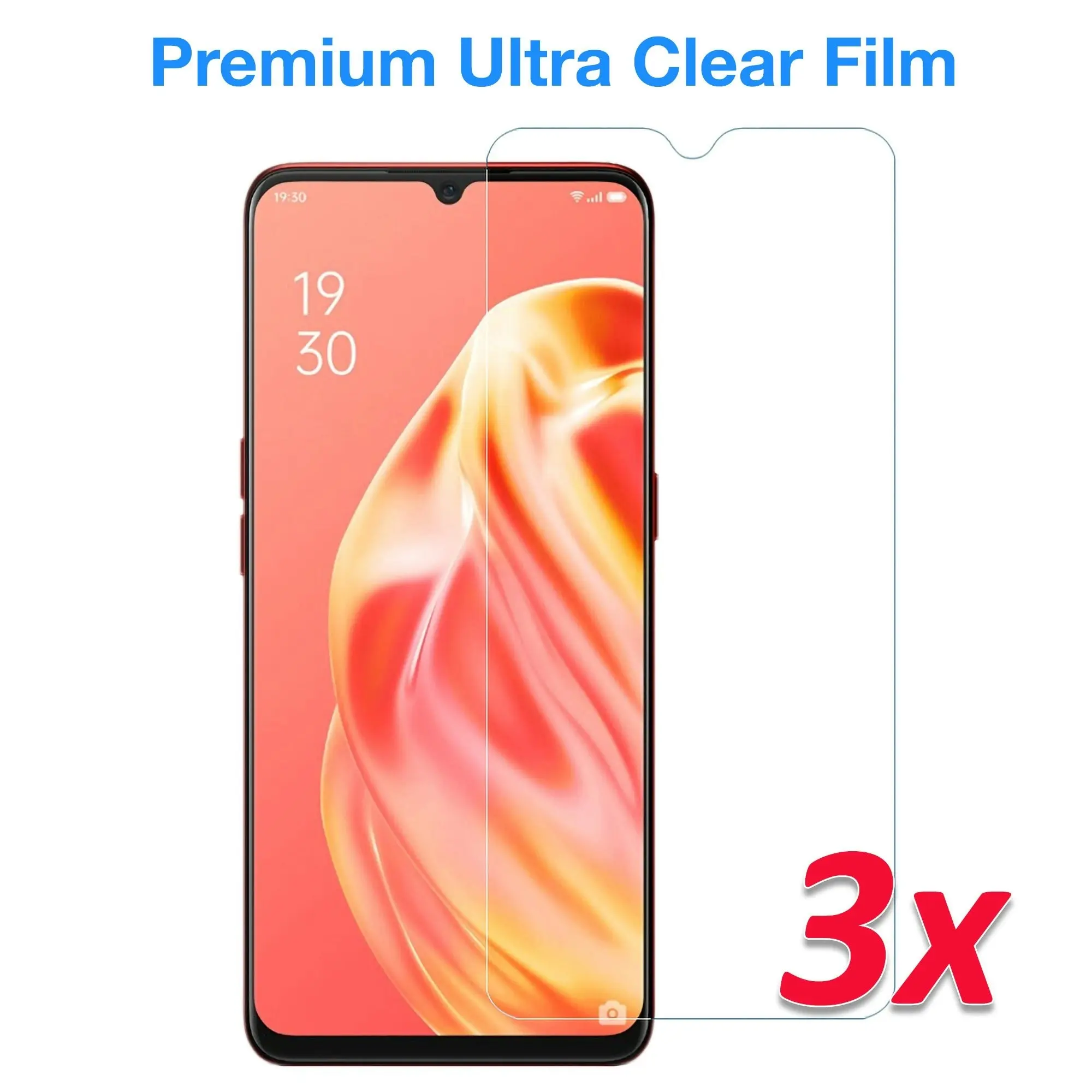 [3 Pack] MEZON Realme C21 Ultra Clear Screen Protector Case Friendly Film (Realme C21, Clear)