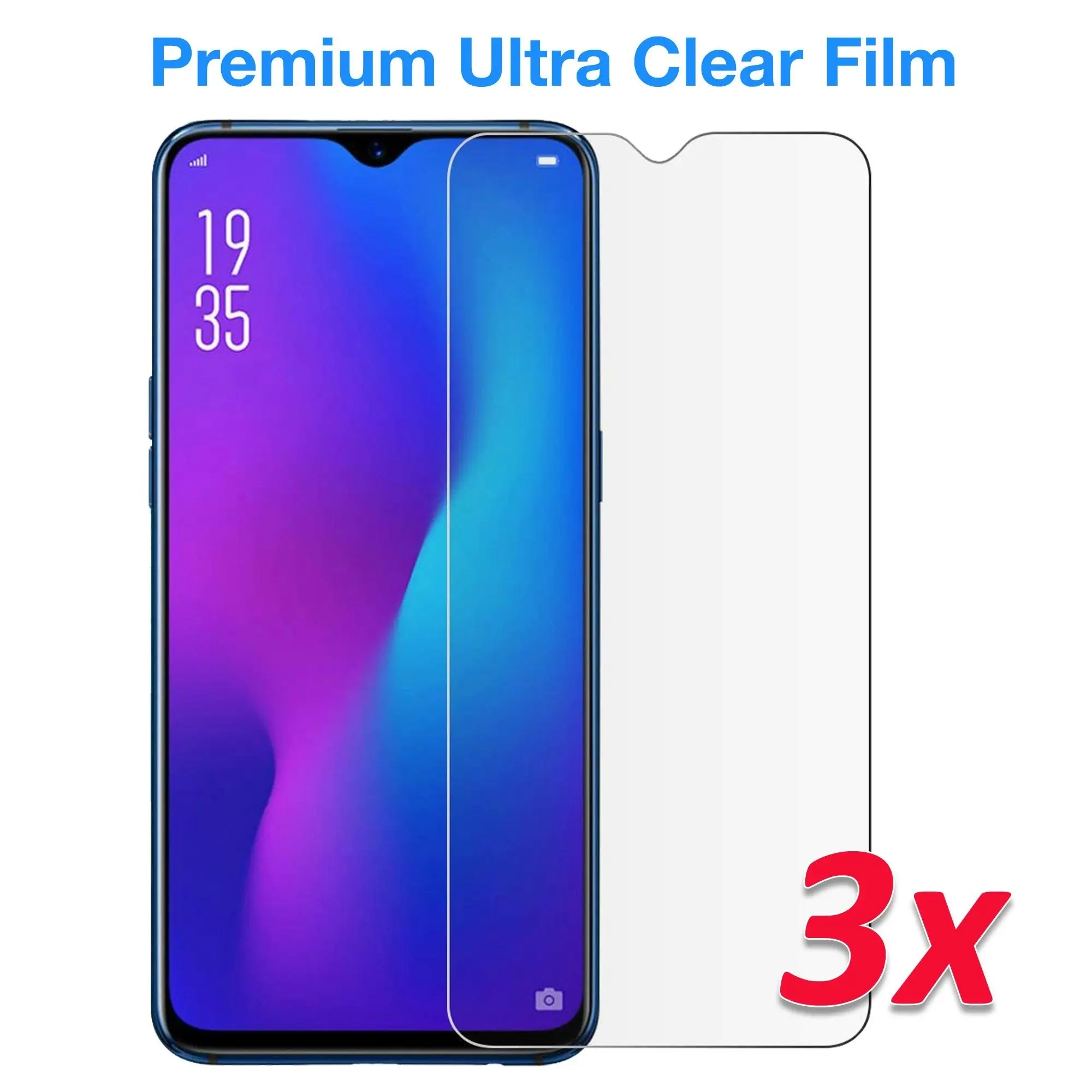 [3 Pack] MEZON Vivo Y12 Ultra Clear Screen Protector Case Friendly Film (Vivo Y12, Clear)