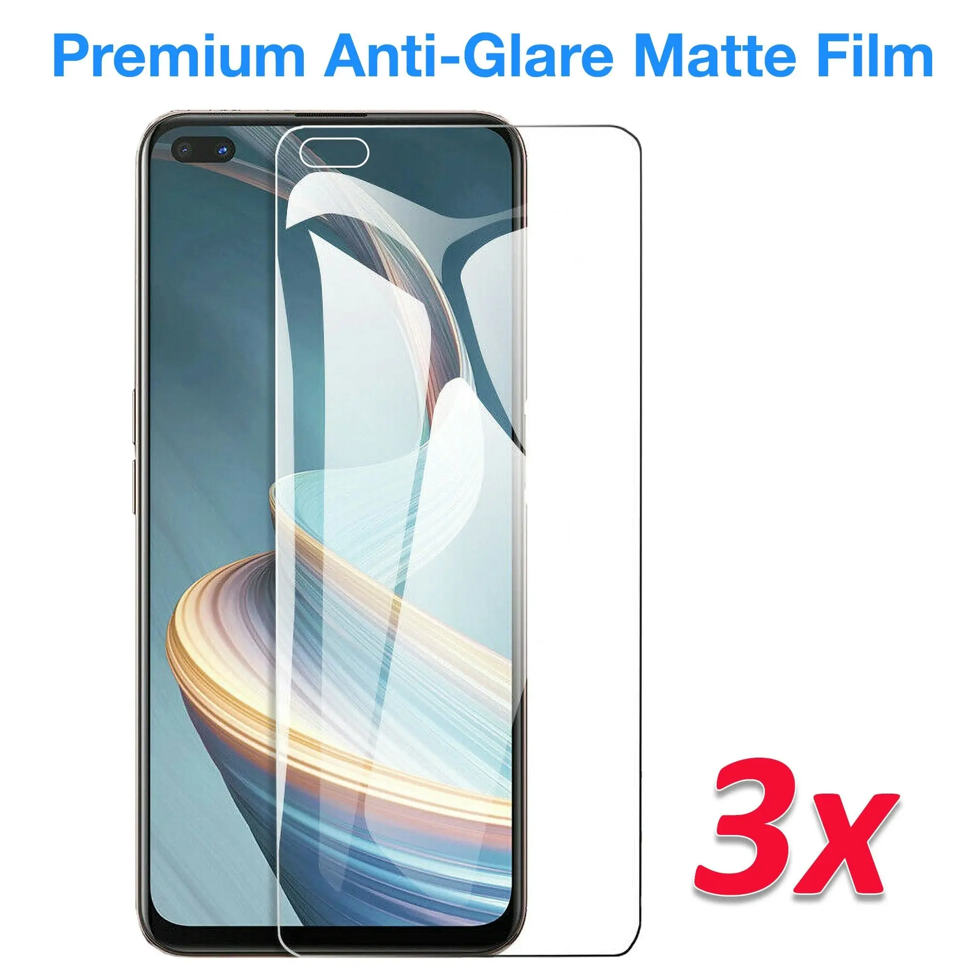 [3 Pack] MEZON OPPO Reno4 Z 5G Anti-Glare Matte Screen Protector Case Friendly Film (Reno4 Z 5G, Matte)