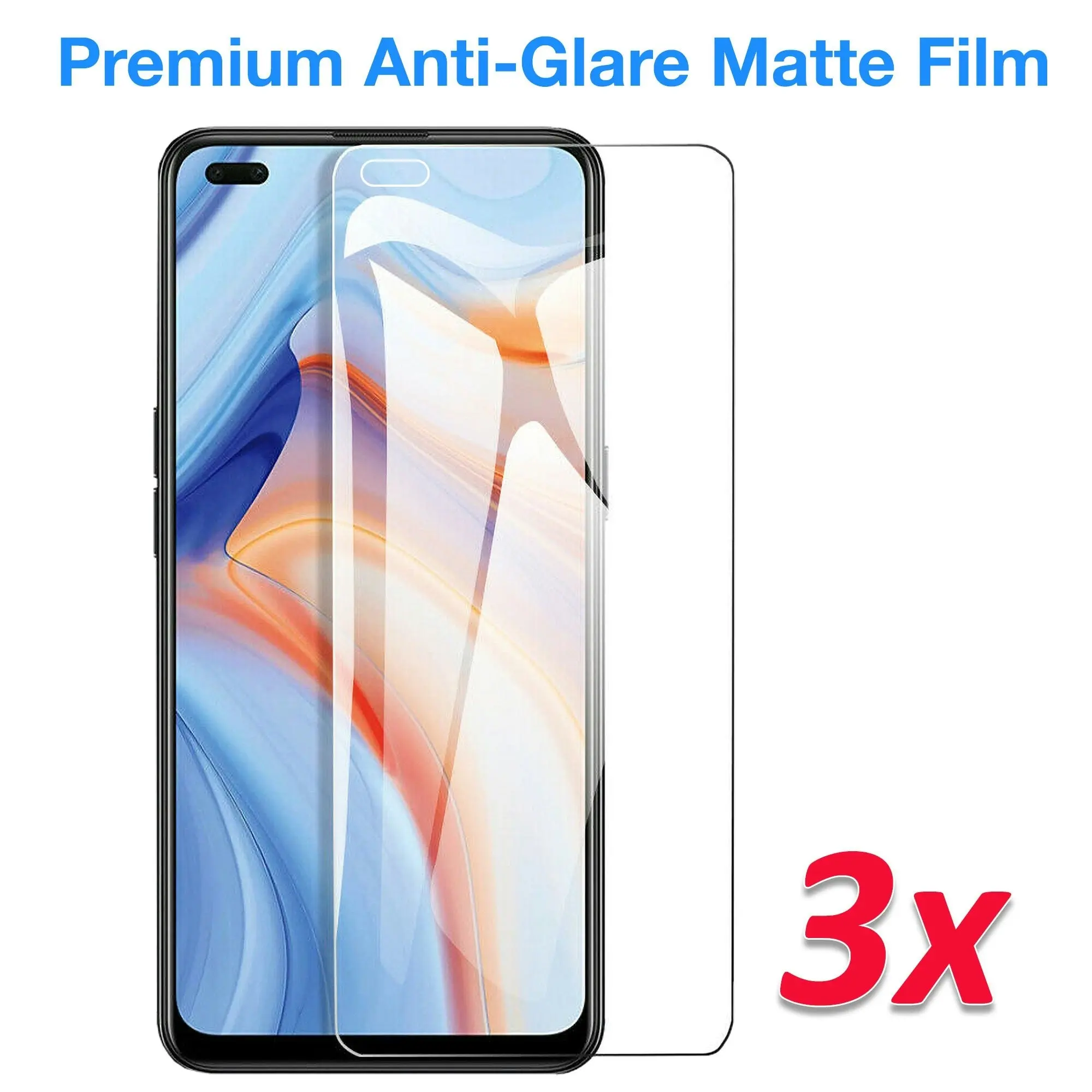 [3 Pack] MEZON OPPO Reno4 5G Anti-Glare Matte Screen Protector Case Friendly Film (Reno4 5G, Matte)