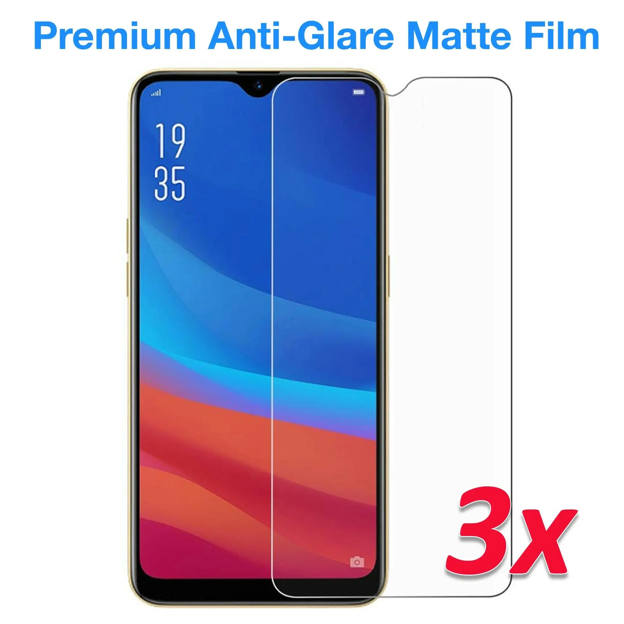 [3 Pack] MEZON OPPO AX7 Anti-Glare Matte Screen Protector Case Friendly Film (AX7, Matte)