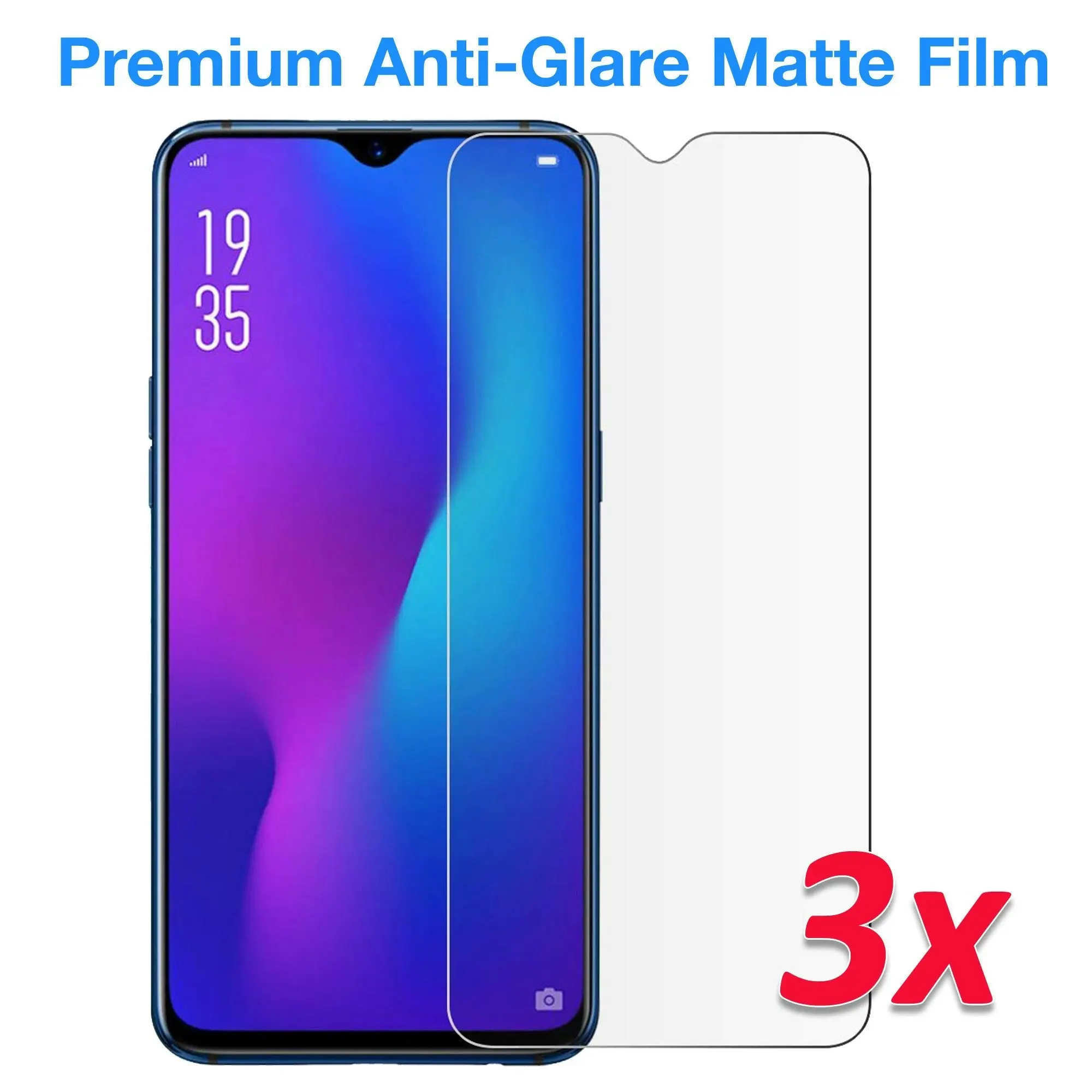 [3 Pack] MEZON OPPO R17 Pro Anti-Glare Matte Screen Protector Case Friendly Film (R17 Pro, Matte)