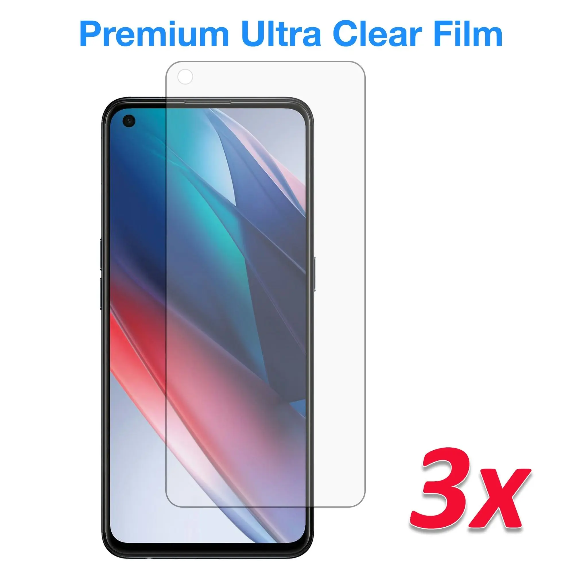 [3 Pack] MEZON OPPO Find X3 Lite Ultra Clear Screen Protector Case Friendly Film (OPPO Find X3 Lite, Clear)