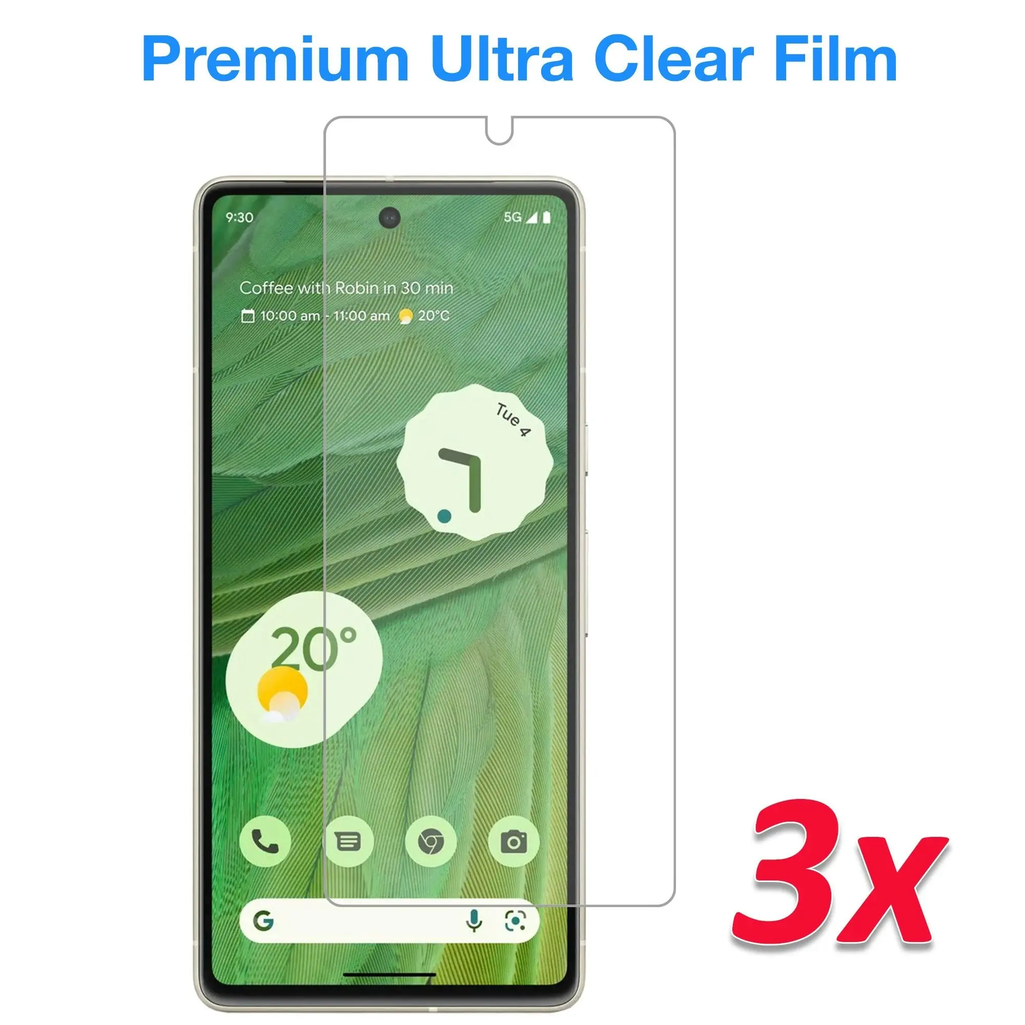 [3 Pack] MEZON Google Pixel 7 (6.3") Ultra Clear Screen Protector Case Friendly Film (Pixel 7, Clear)