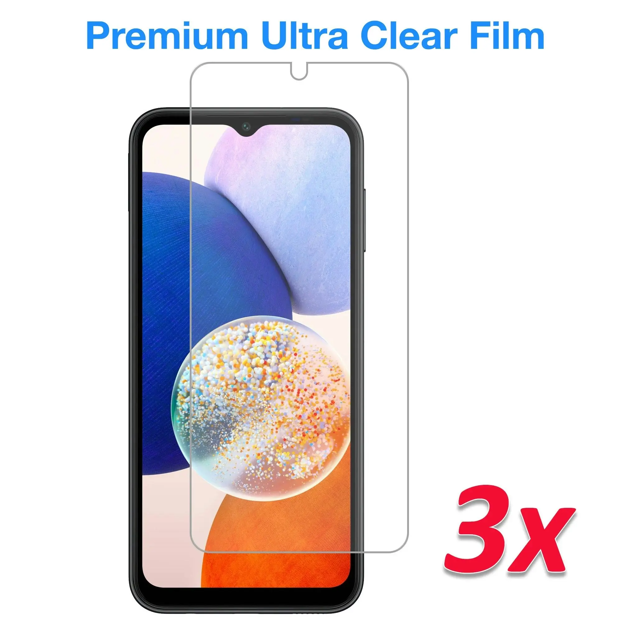 [3 Pack] MEZON Samsung Galaxy A14 5G Ultra Clear Screen Protector Case Friendly Film (Galaxy A14 5G, Clear)