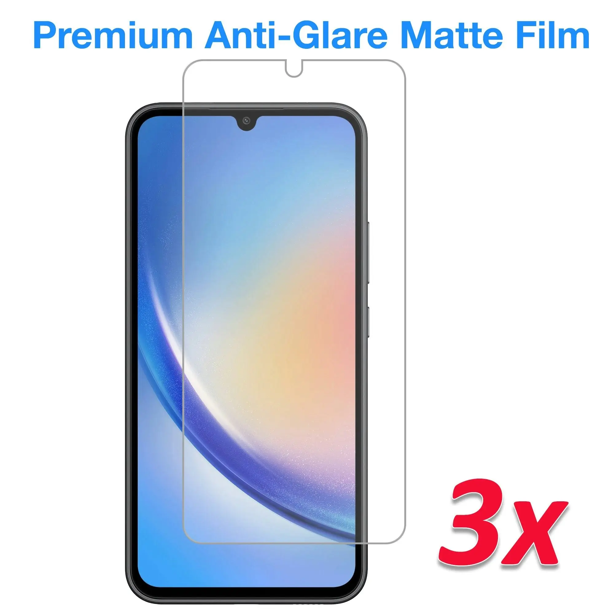 [3 Pack] MEZON Samsung Galaxy A34 5G Anti-Glare Matte Screen Protector Case Friendly Film (Galaxy A34 5G, Matte)