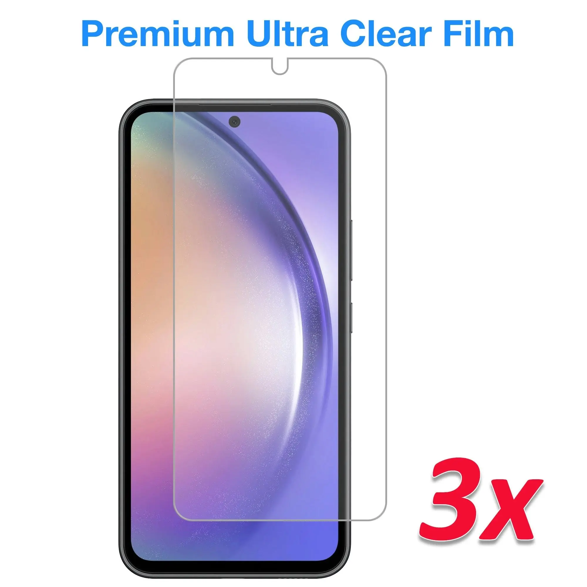 [3 Pack] MEZON Samsung Galaxy A54 5G Ultra Clear Screen Protector Case Friendly Film (Galaxy A54 5G, Clear)