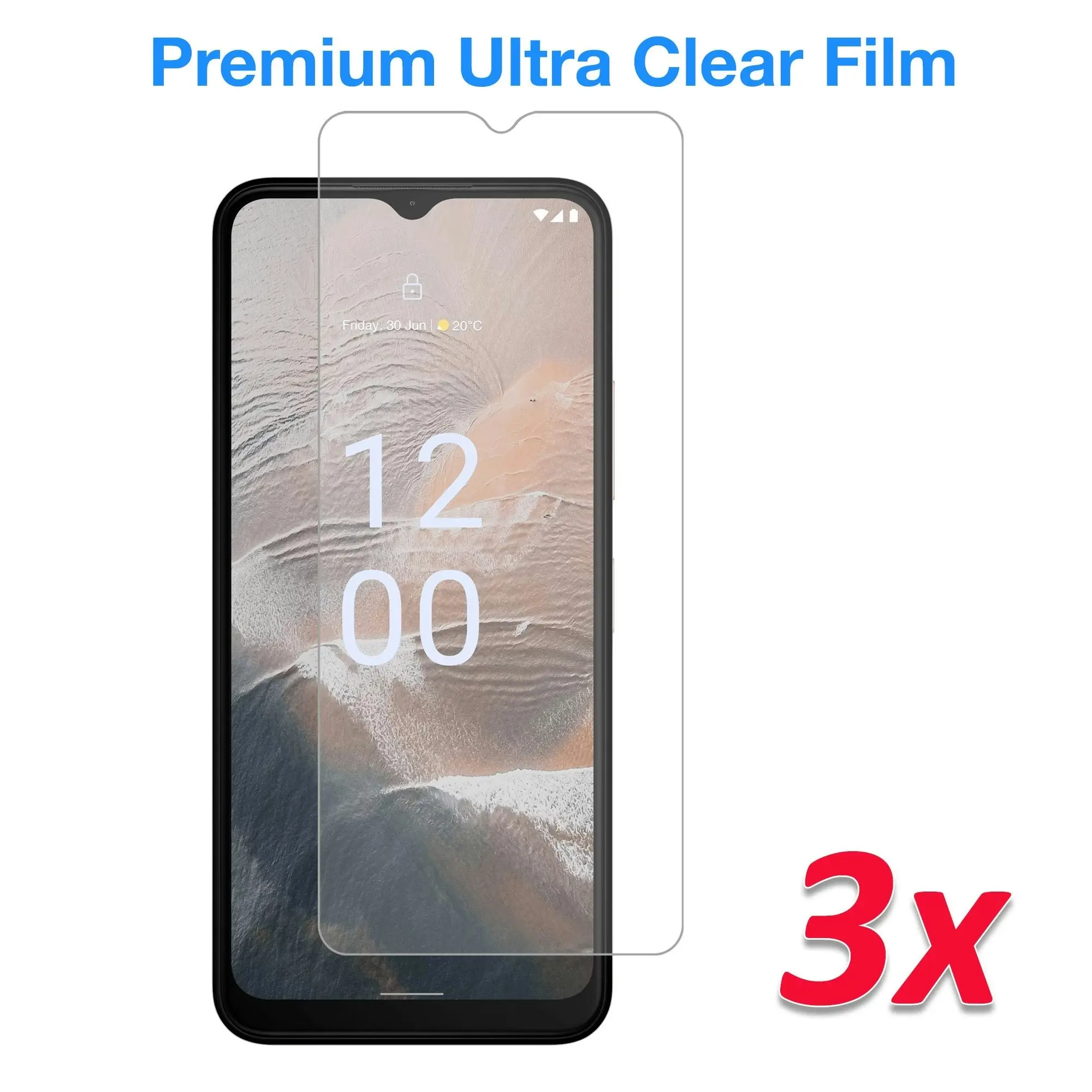 [3 Pack] MEZON Nokia C32 Ultra Clear Screen Protector Case Friendly Film (Nokia C32, Clear)