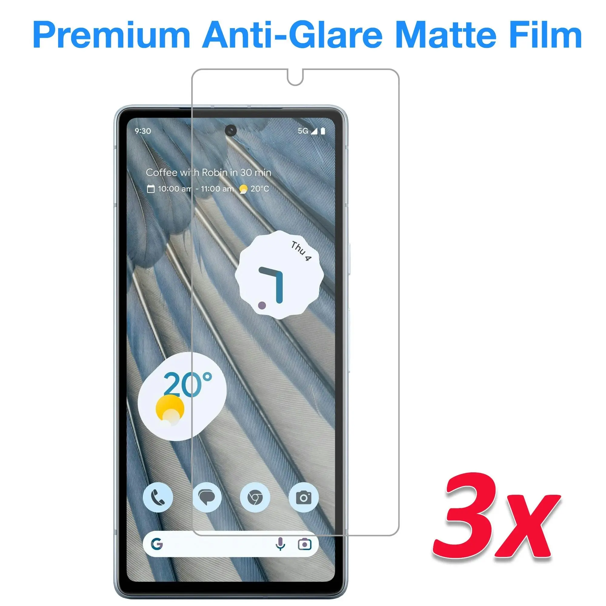 [3 Pack] MEZON Google Pixel 7a (6.1") Anti-Glare Matte Screen Protector Case Friendly Film (Pixel 7a, Matte)