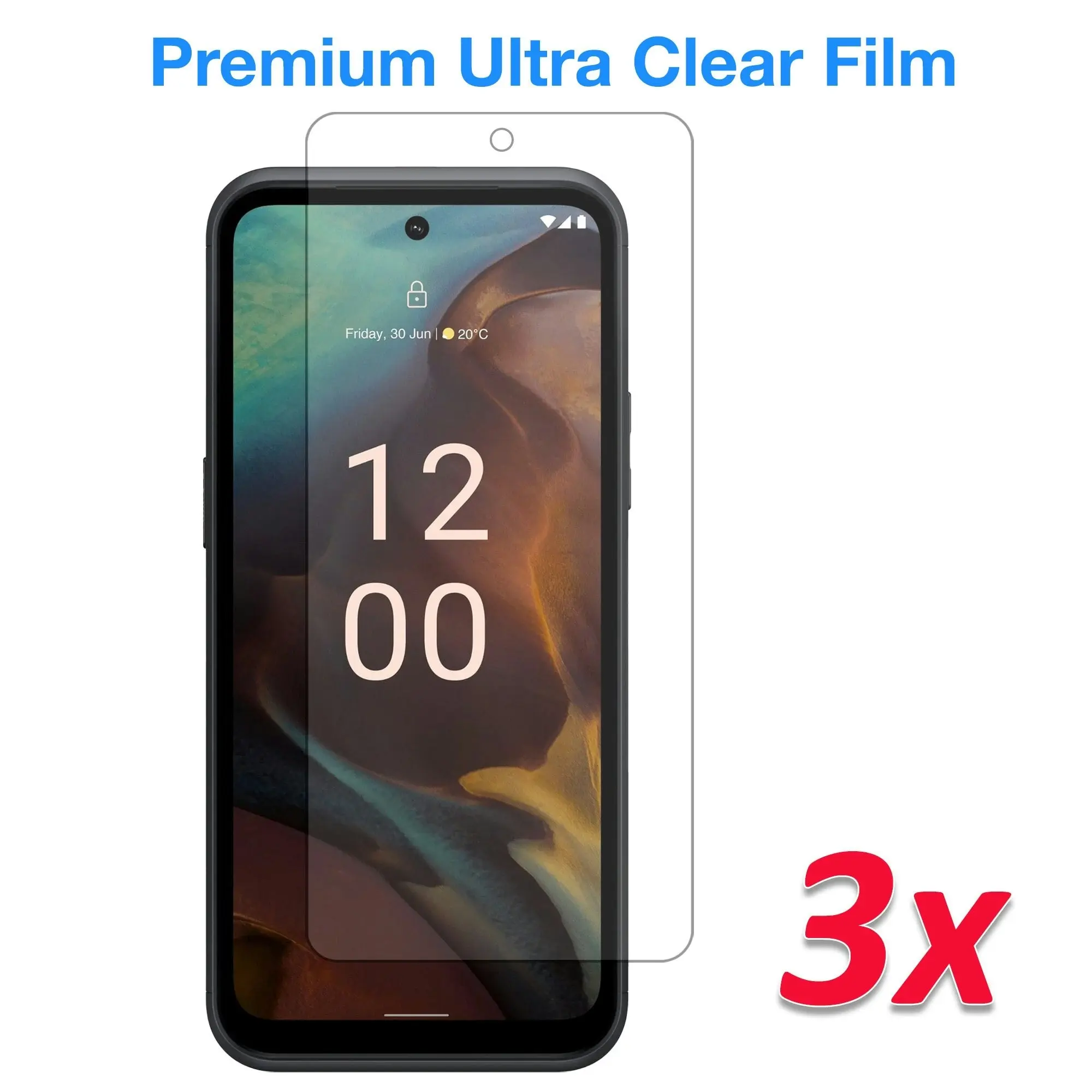 [3 Pack] MEZON Nokia XR21 Ultra Clear Screen Protector Case Friendly Film (Nokia XR21, Clear)