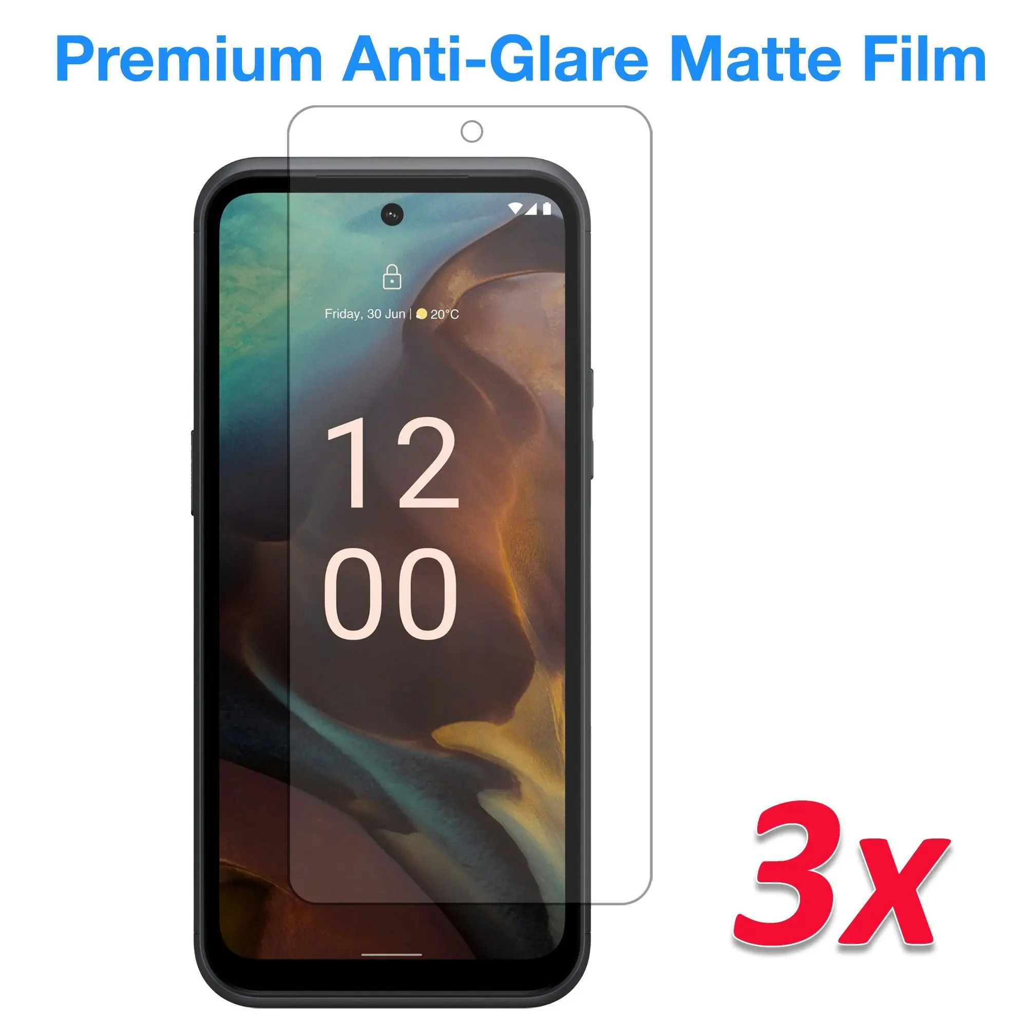 [3 Pack] MEZON Nokia XR21 Anti-Glare Matte Screen Protector Case Friendly Film (Nokia XR21, Matte)