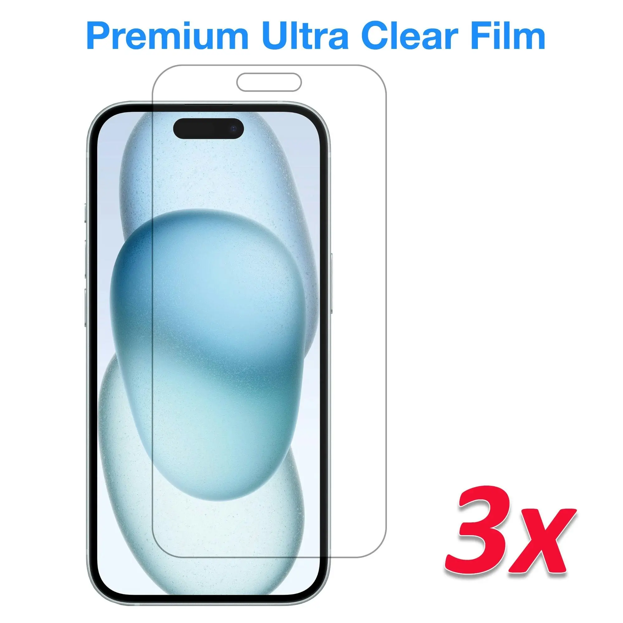 [3 Pack] MEZON Ultra Clear Film for iPhone 15 (6.1") Premium Case Friendly Screen Protector