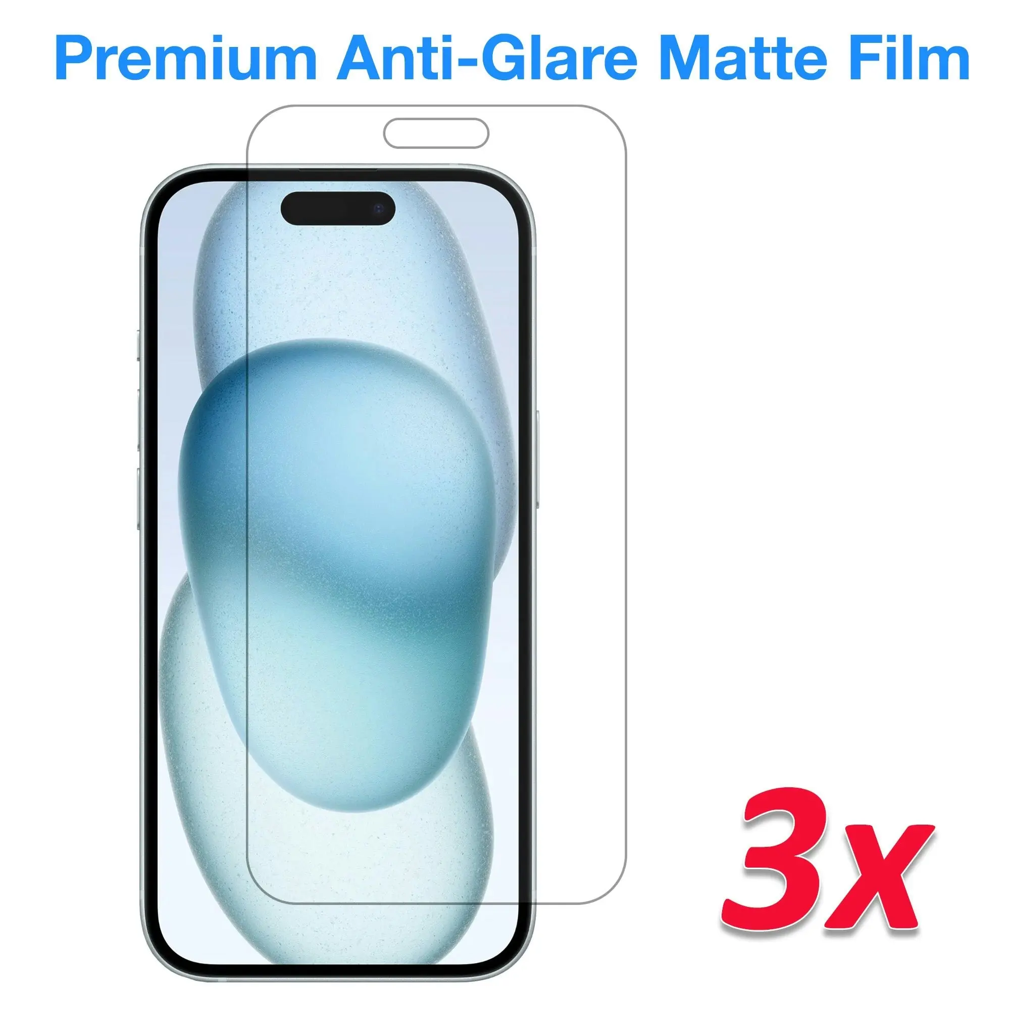 [3 Pack] MEZON Anti-Glare Matte Film for iPhone 15 Plus (6.7") Premium Case Friendly Screen Protector