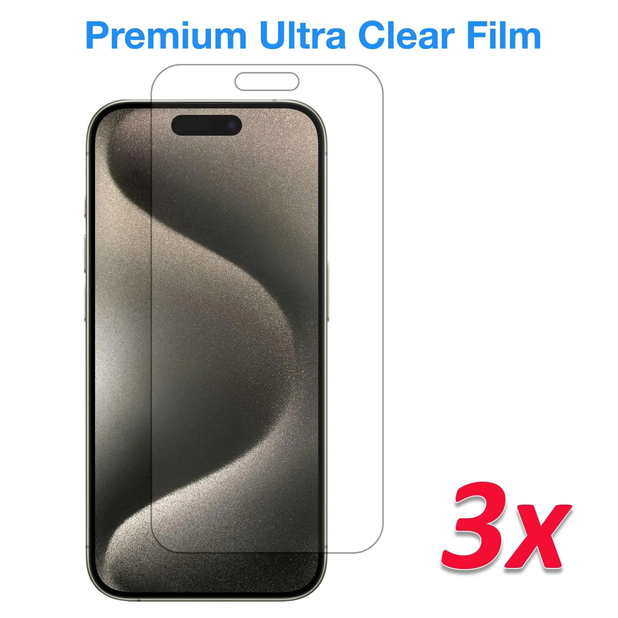 [3 Pack] MEZON Ultra Clear Film for iPhone 15 Pro Max (6.7") Premium Case Friendly Screen Protector