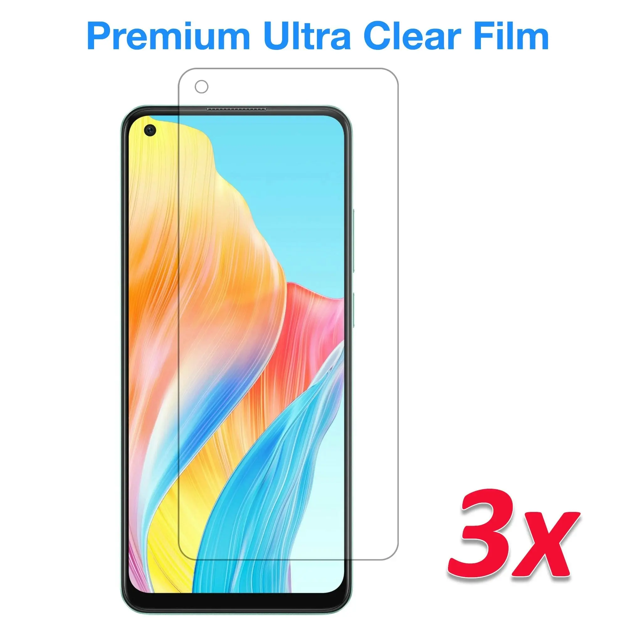 [3 Pack] MEZON OPPO A78 4G Ultra Clear Screen Protector Case Friendly Film (OPPO A78 4G, Clear)